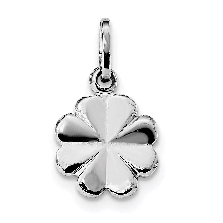 Clover Charm Sterling Silver Rhodium Plated Polished QC9248, MPN: QC9248, 886774034904