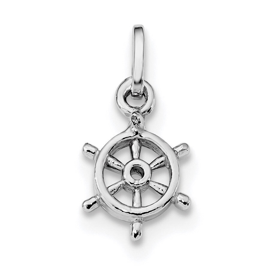 Captain&#39;s Wheel Charm Sterling Silver Rhodium Plated Polished QC9254, MPN: QC9254, 886774080352