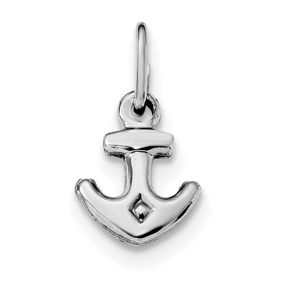 Anchor Charm Sterling Silver Rhodium Plated Polished QC9255