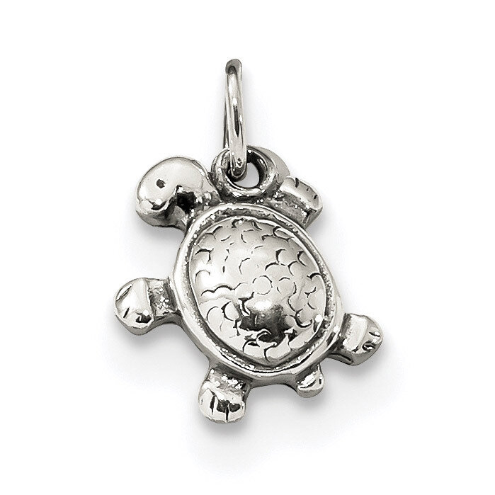 Turtle Charm Sterling Silver Antiqued QC9277