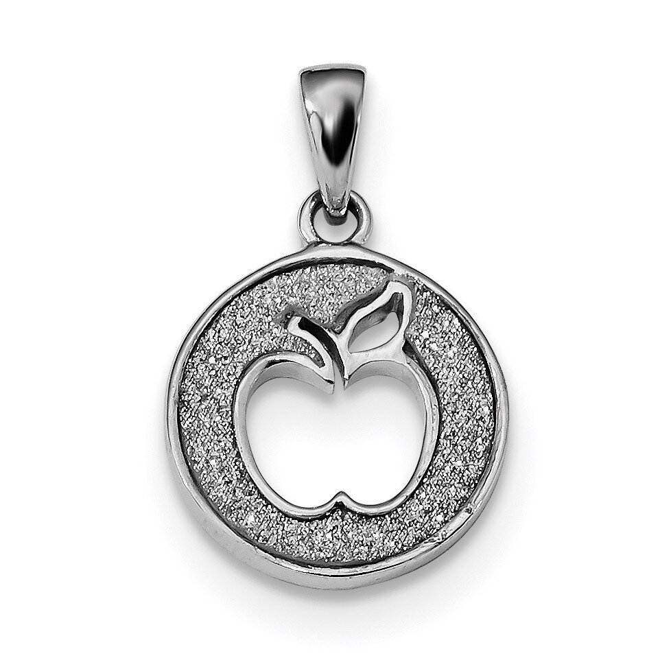 Enamel Glitter Fabric Apple Cut-out Pendant Sterling Silver Rhodium-plated QC9287, MPN: QC9287, 886…