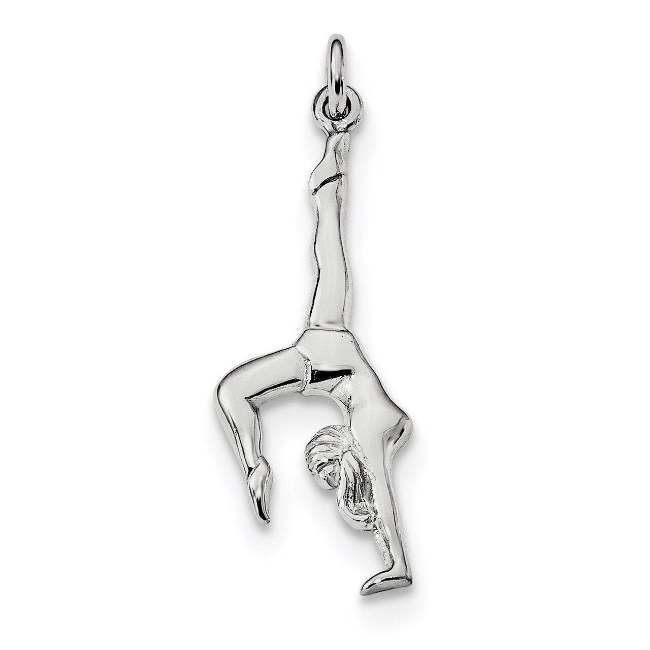 Gymnast Pendant Sterling Silver Rhodium-plated Polished QC9299, MPN: QC9299, 886774055022