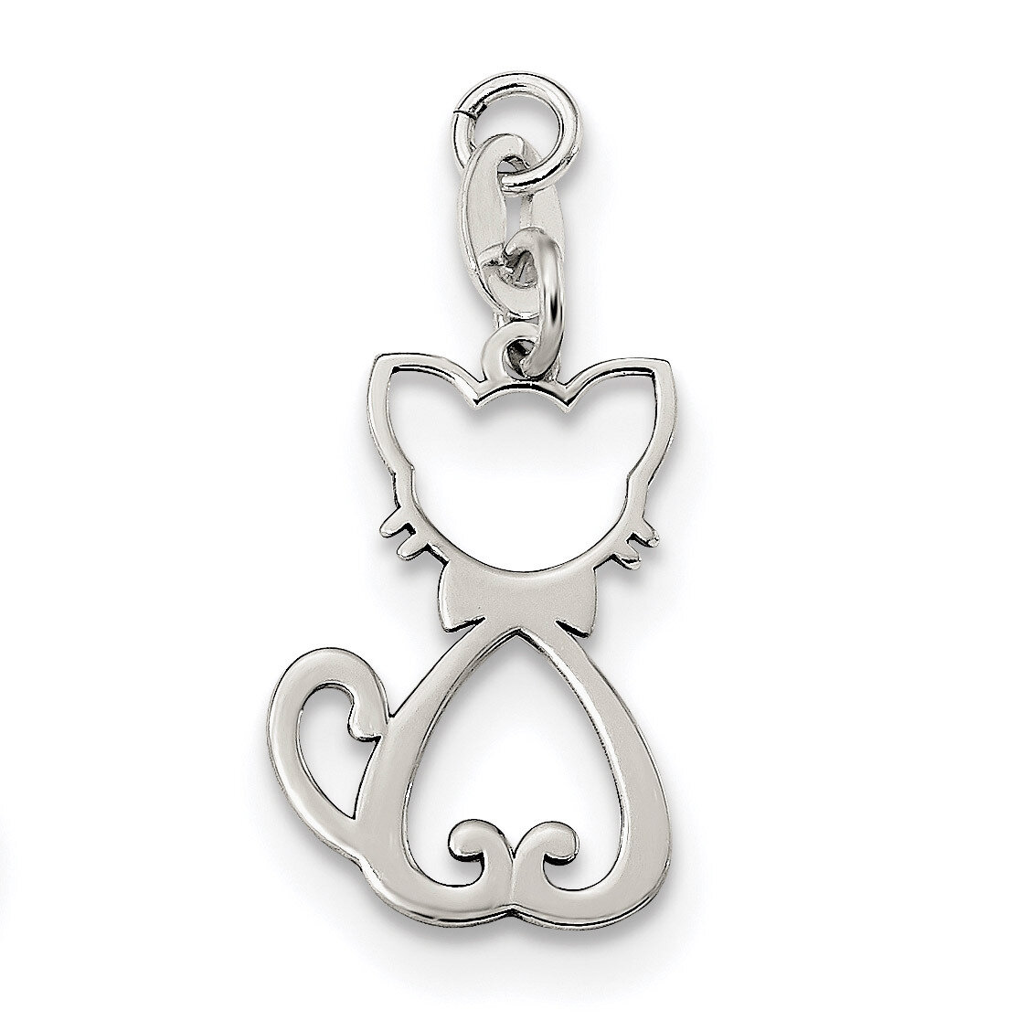 Cat Charm Sterling Silver Polished QC9307, MPN: QC9307, 886774070100