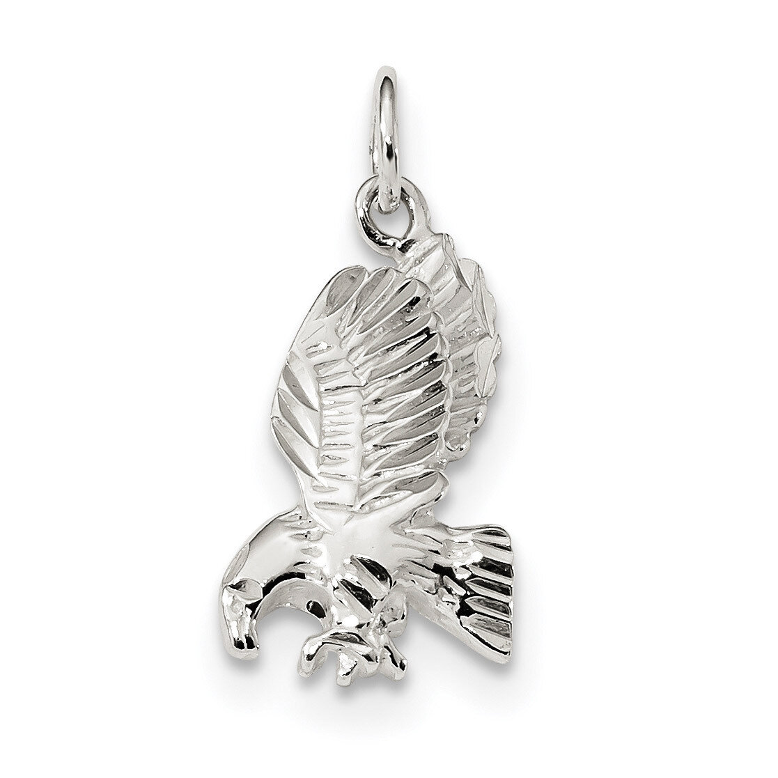 Eagle Pendant Sterling Silver Polished and Diamond-cut QC9335