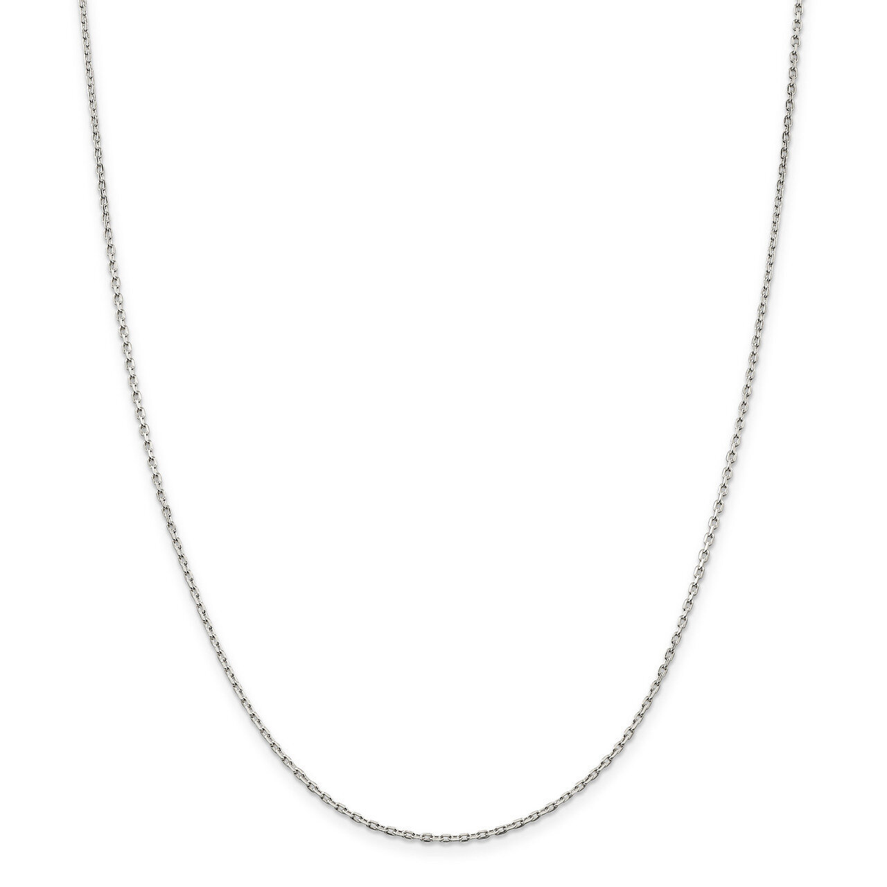 22 Inch 1.5mm Beveled Oval Cable Chain Sterling Silver QCA050-22, MPN: QCA050-22, 886774124322