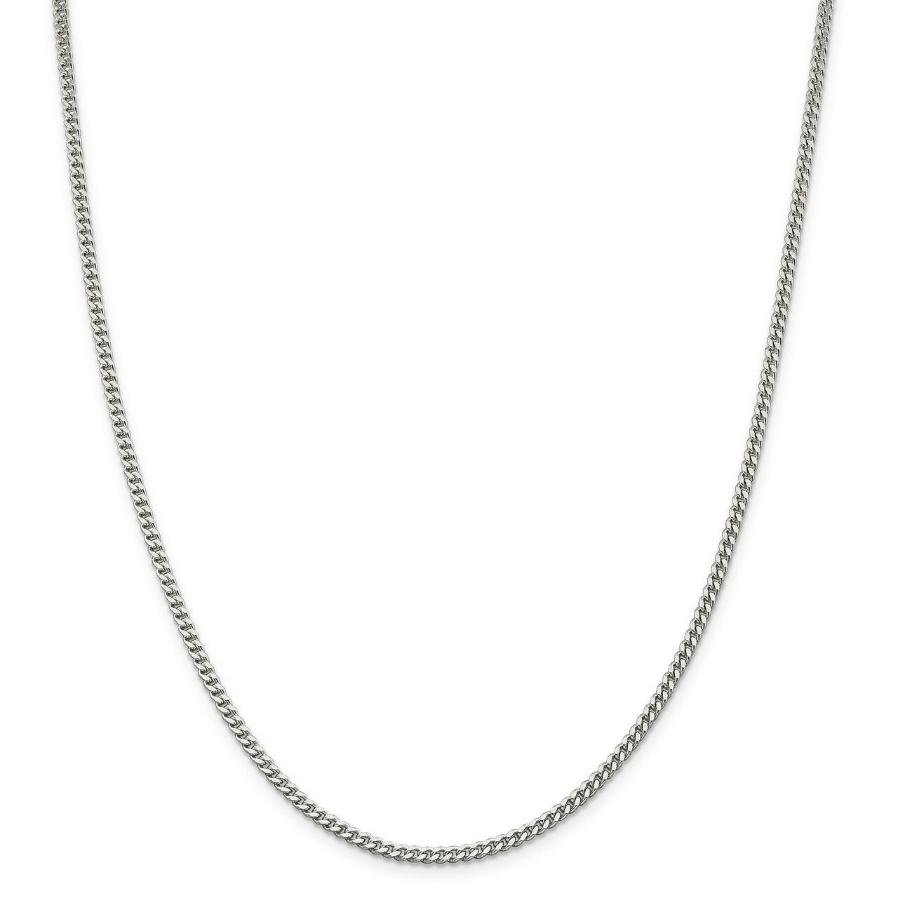 28 Inch 3mm Curb Chain Sterling Silver QCB080-28, MPN: QCB080-28,