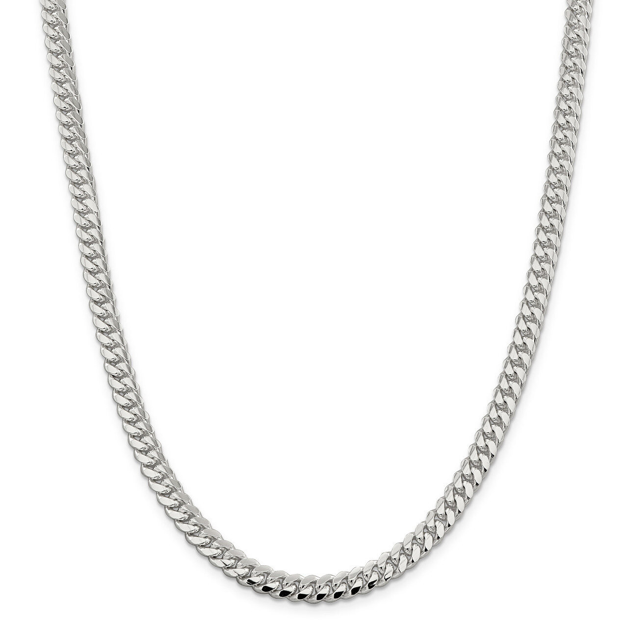 18 Inch 6.4mm Polished Domed Curb Chain Sterling Silver QDB180-18, MPN: QDB180-18, 883957237060
