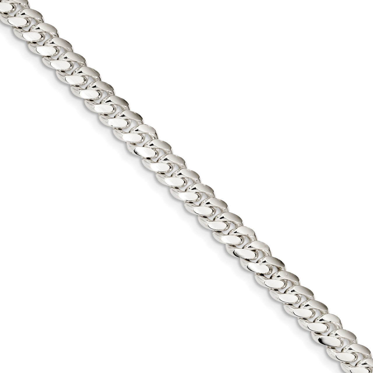 9 Inch 7.25mm Polished Domed Curb Chain Sterling Silver QDB200-9, MPN: QDB200-9, 883957350318
