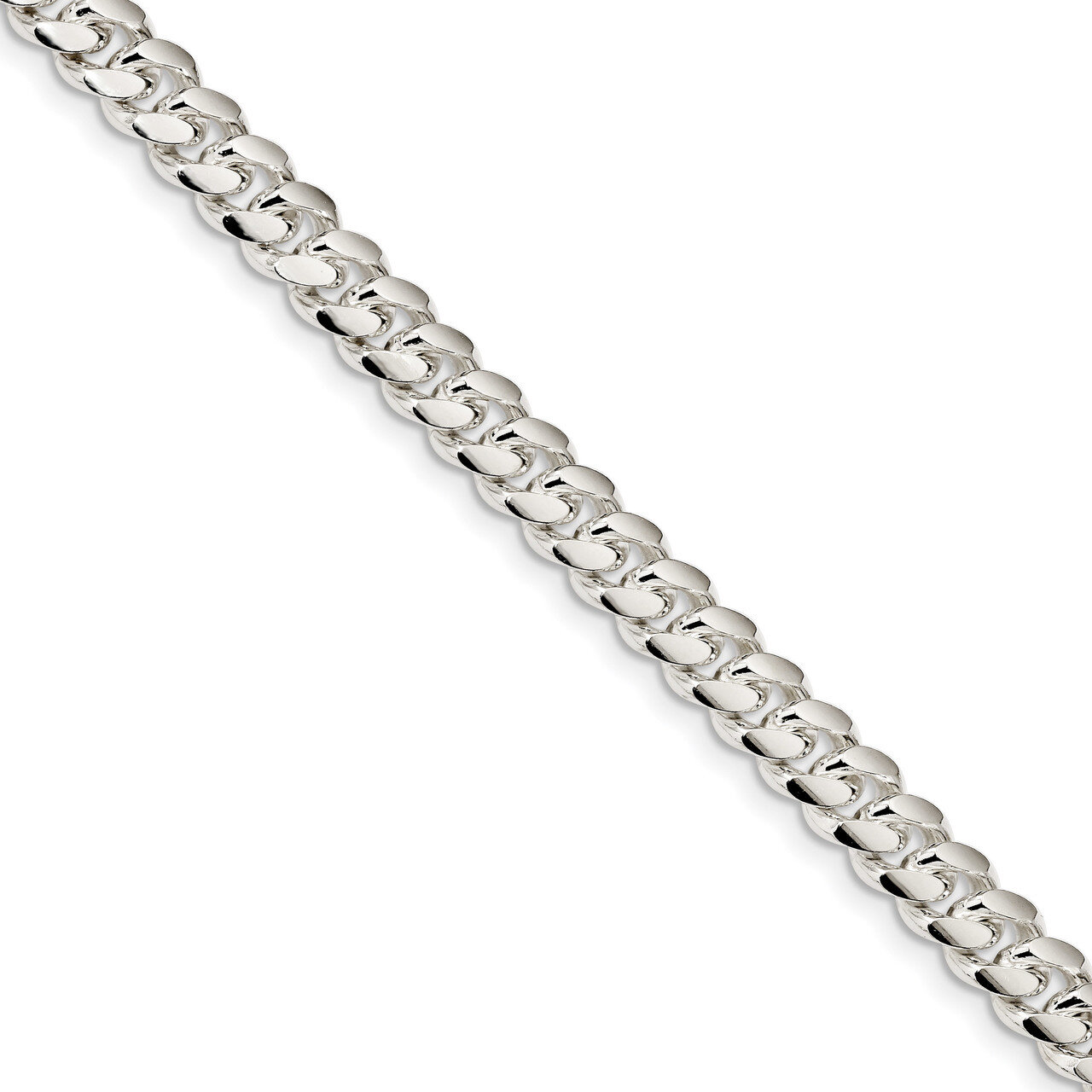 8 Inch 7.8mm Polished Domed Curb Chain Sterling Silver QDB220-8, MPN: QDB220-8, 883957851747