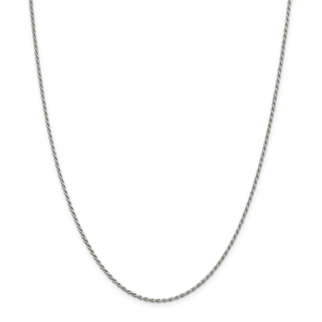 30 Inch 1.7mm Diamond-cut Rope Chain Sterling Silver QDC025-30
