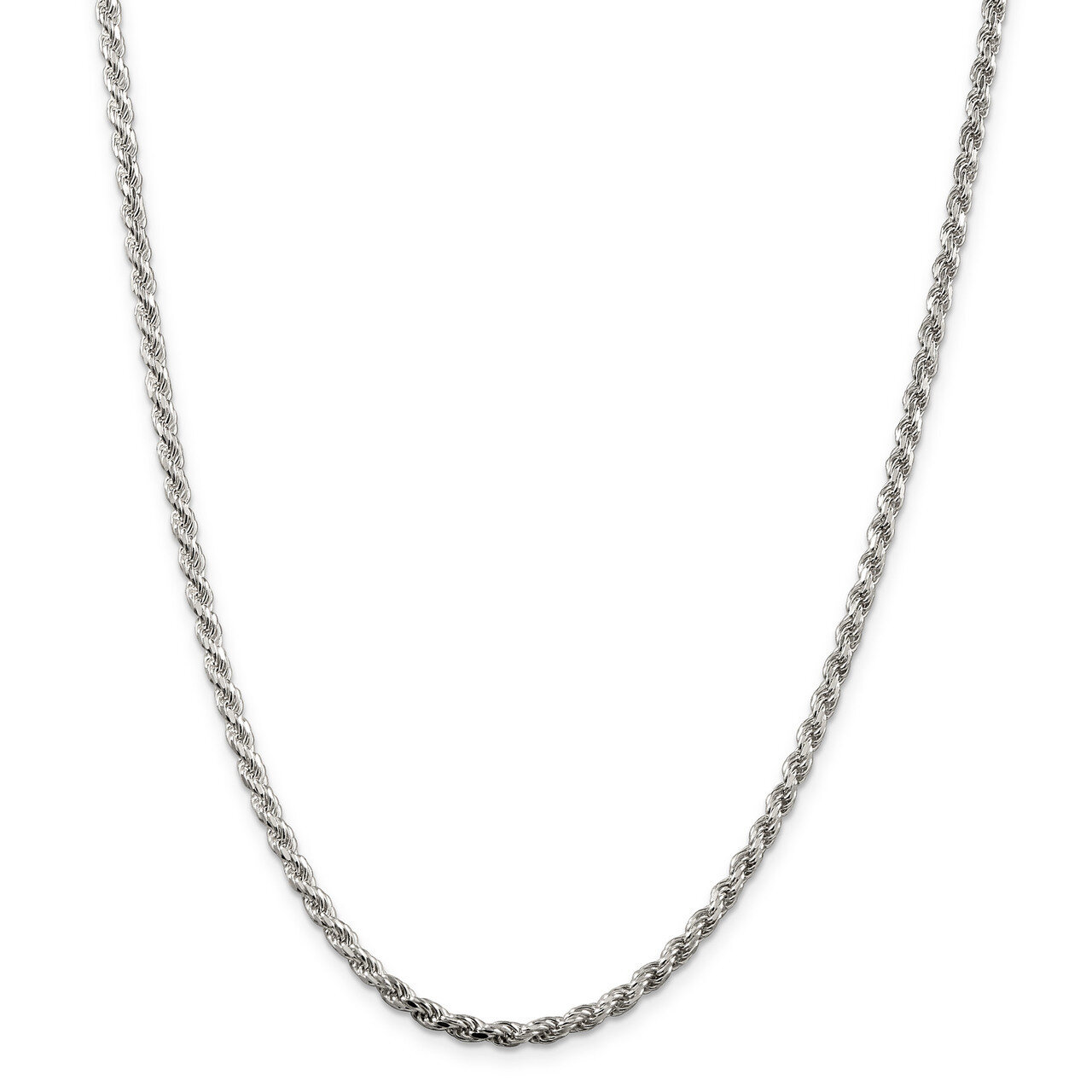 26 Inch 3mm Diamond-cut Rope Chain Sterling Silver QDC070-26, MPN: QDC070-26, 883957204833