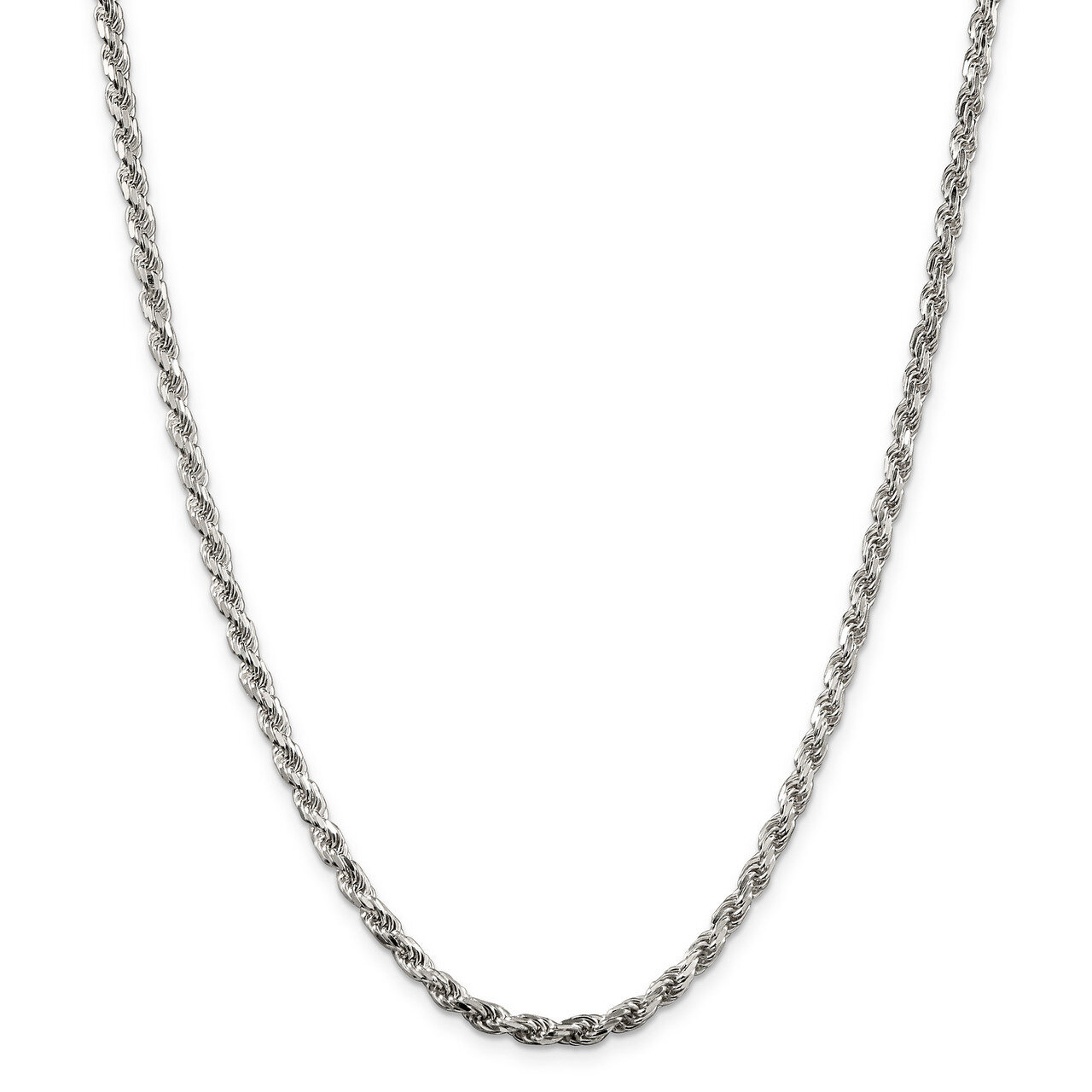 28 Inch 3.5mm Diamond-cut Rope Chain Sterling Silver QDC080-28, MPN: QDC080-28, 883957939513