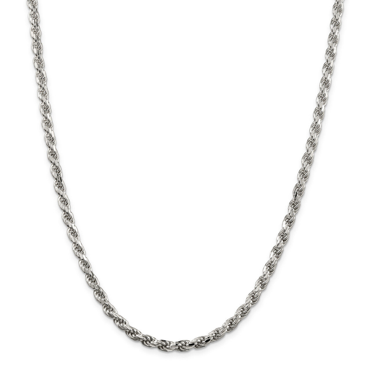 26 Inch 4.75mm Diamond-cut Rope Chain Sterling Silver QDC100-26, MPN: QDC100-26, 883957237084
