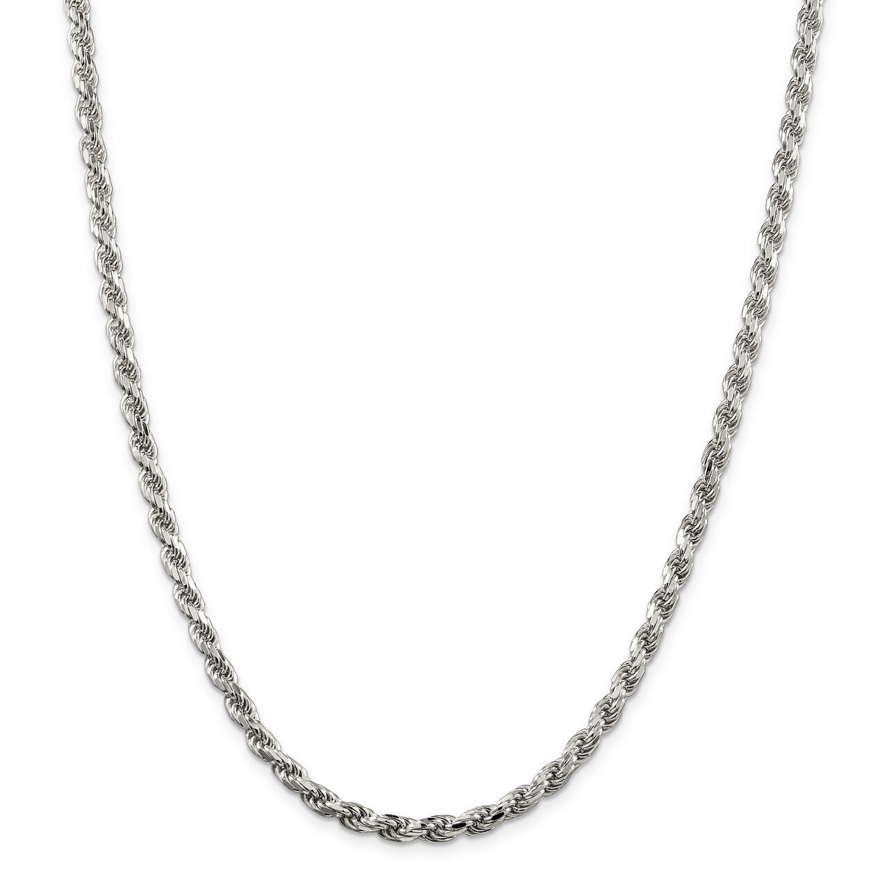 28 Inch 4.75mm Diamond-cut Rope Chain Sterling Silver QDC100-28