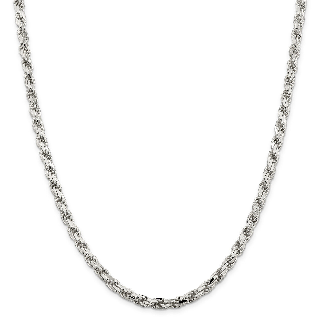 22 Inch 5.75mm Diamond-cut Rope Chain Sterling Silver QDC120-22