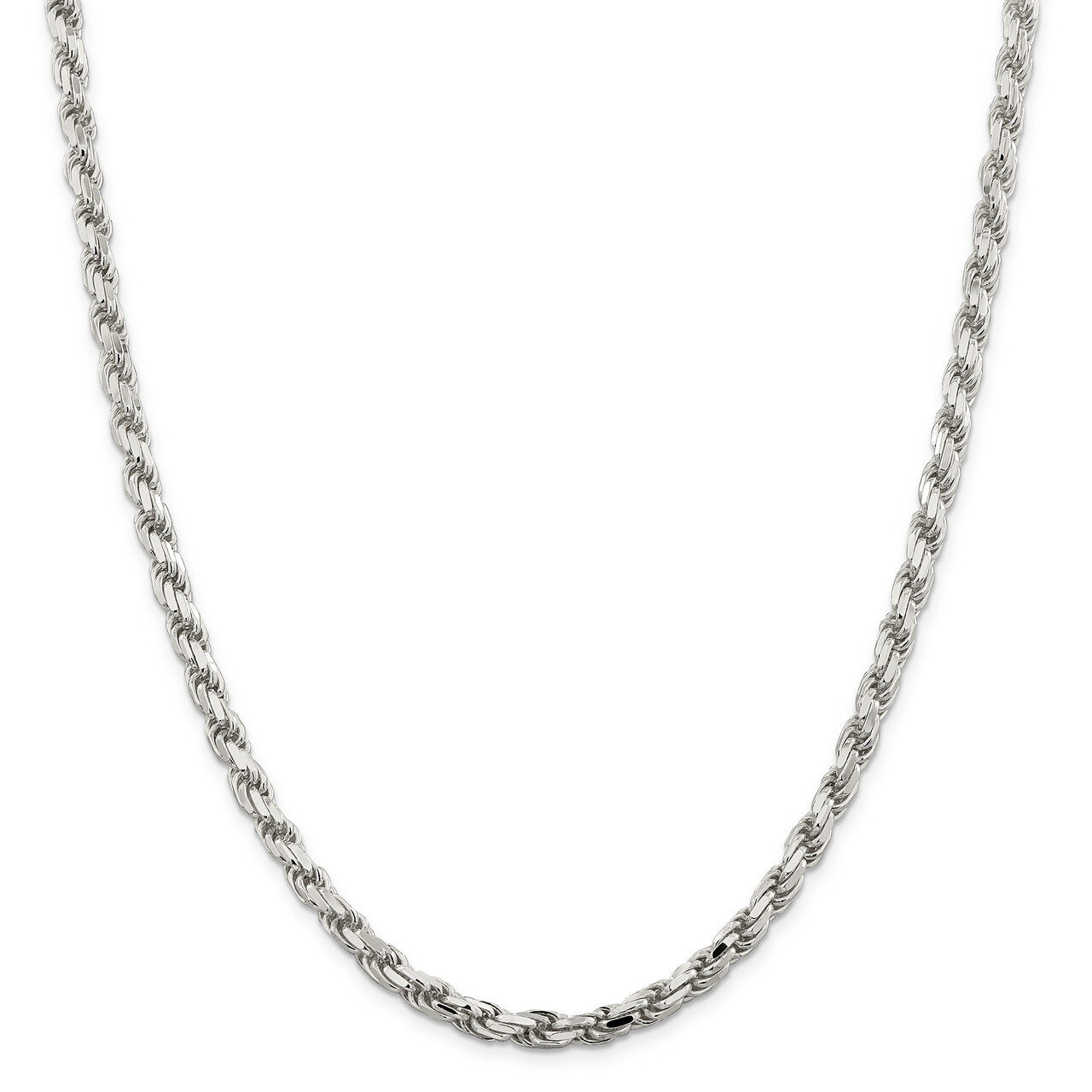 24 Inch 5.75mm Diamond-cut Rope Chain Sterling Silver QDC120-24, MPN: QDC120-24, 883957206646