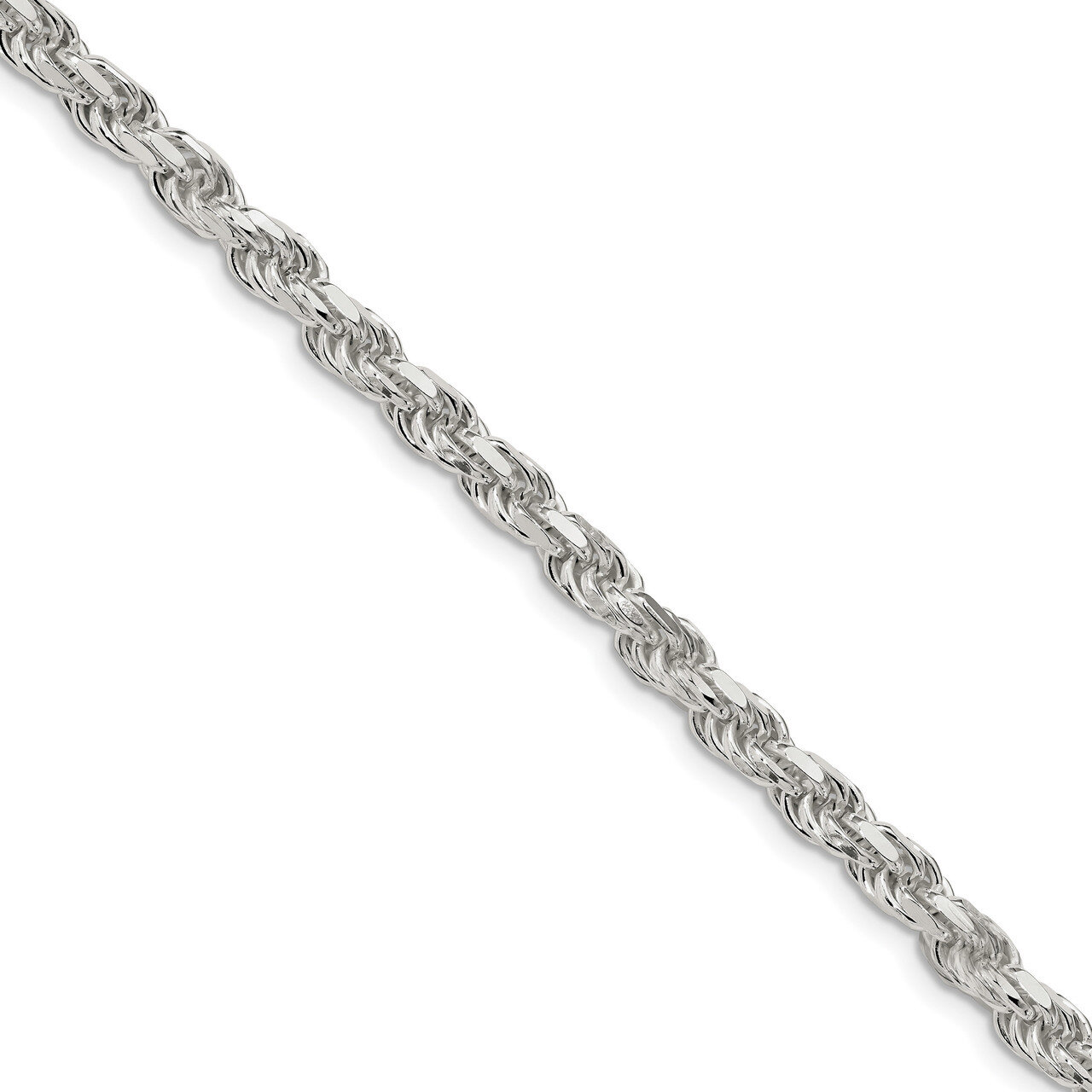 8 Inch 5.75mm Diamond-cut Rope Chain Sterling Silver QDC120-8, MPN: QDC120-8, 886774067971