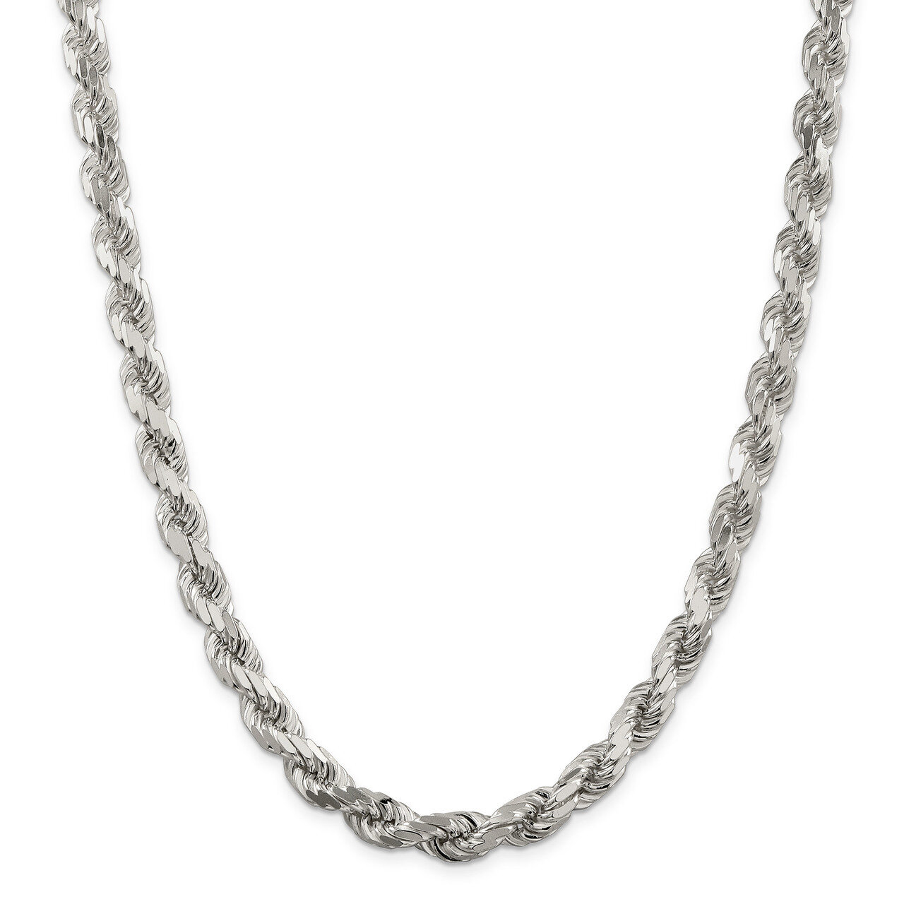 28 Inch 8.00mm Diamond-Cut Rope Chain Sterling Silver QDC170-28, MPN: QDC170-28, 883957350325