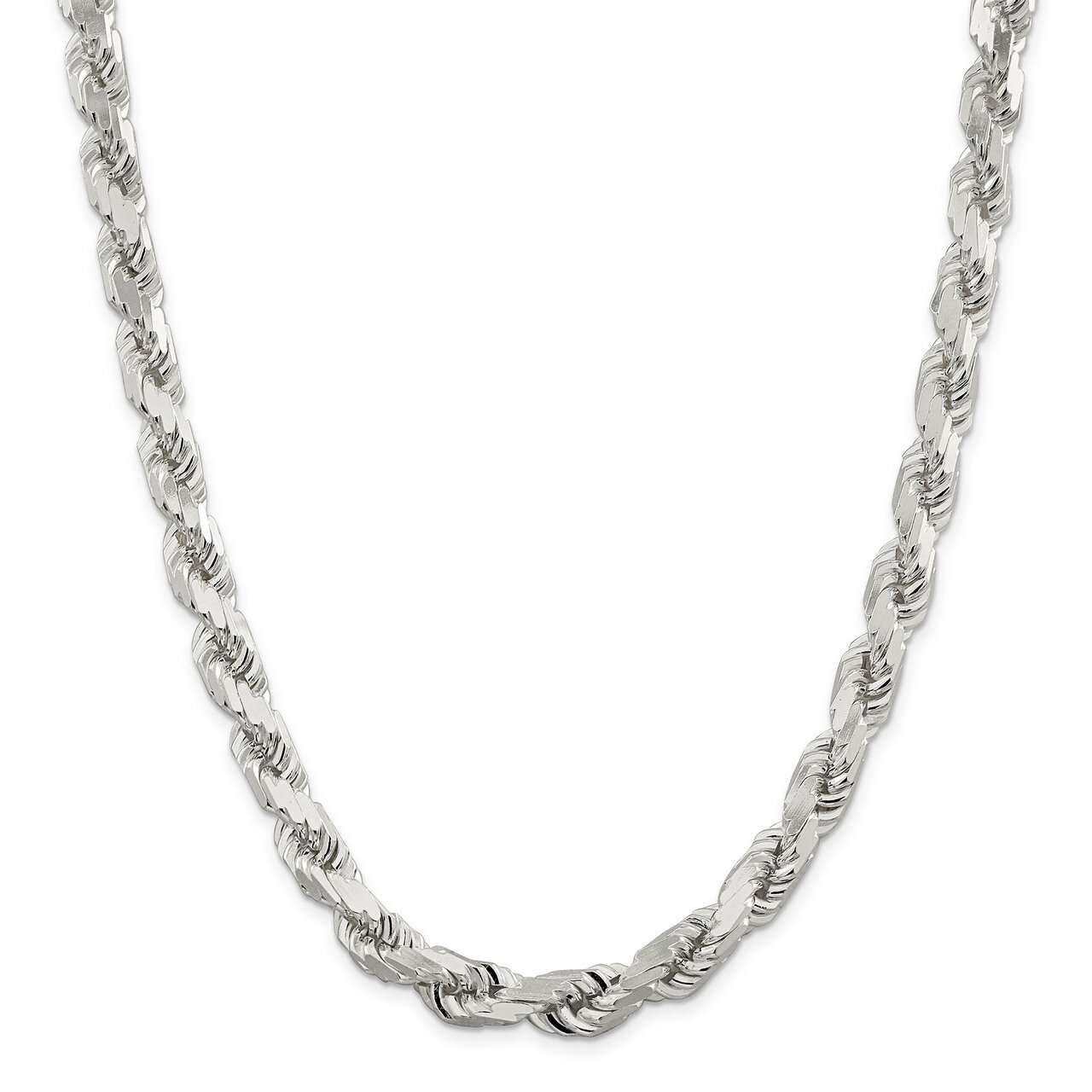 30 Inch 10.25mm Diamond-cut Rope Chain Sterling Silver QDC200-30, MPN: QDC200-30, 883957832715