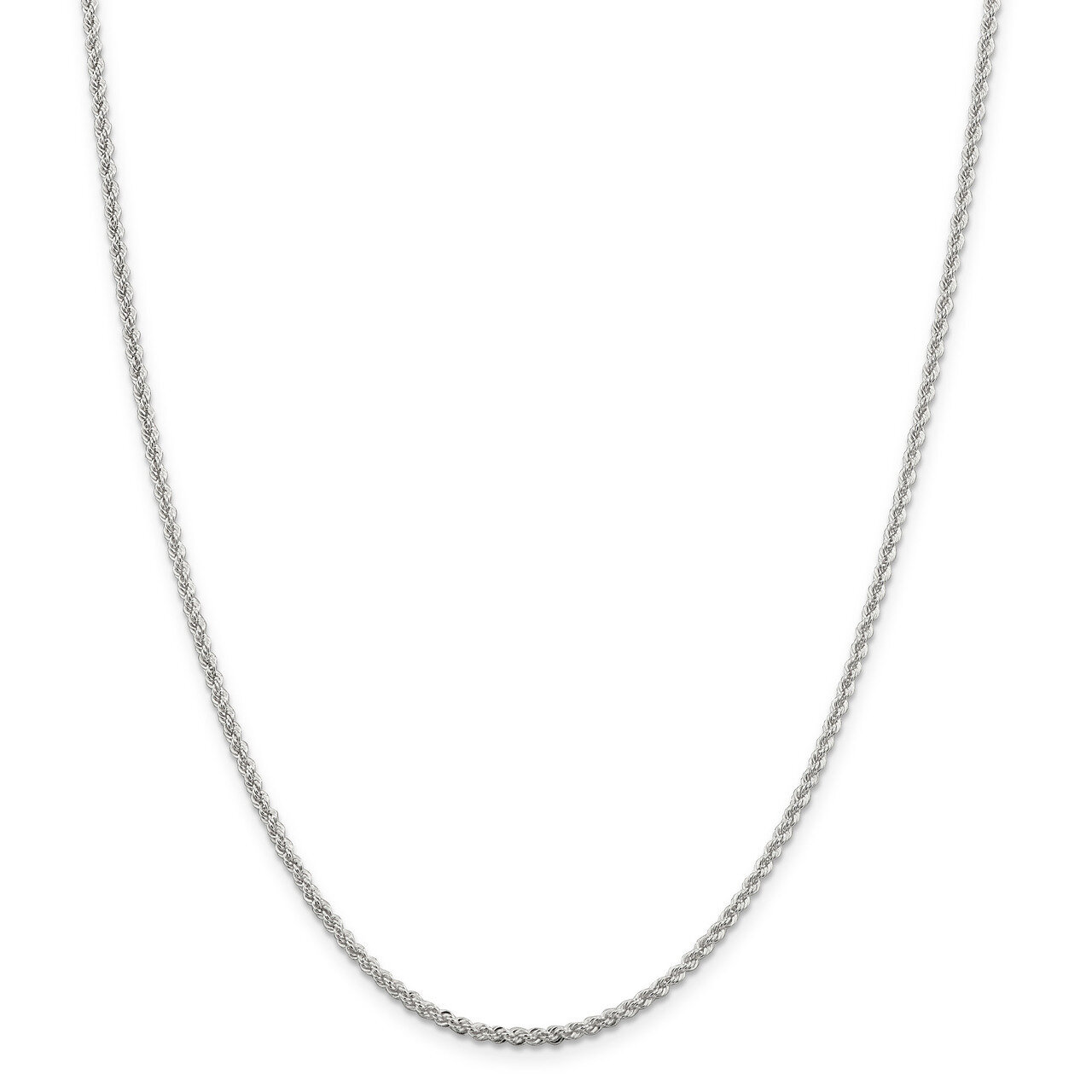 10 Inch 2.3mm Solid Rope Chain Sterling Silver QDR040-10