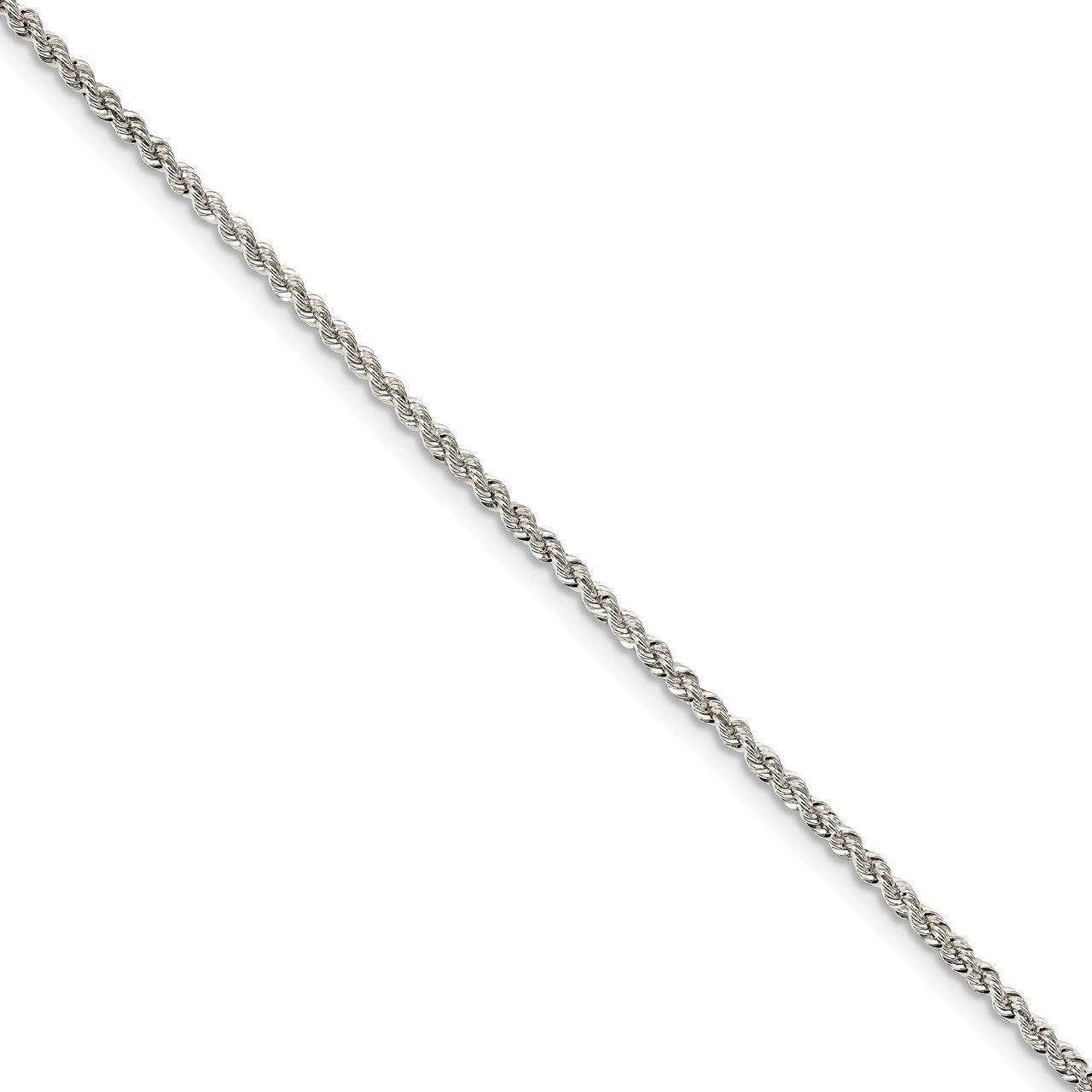 9 Inch 2.3mm Solid Rope Chain Sterling Silver QDR040-9