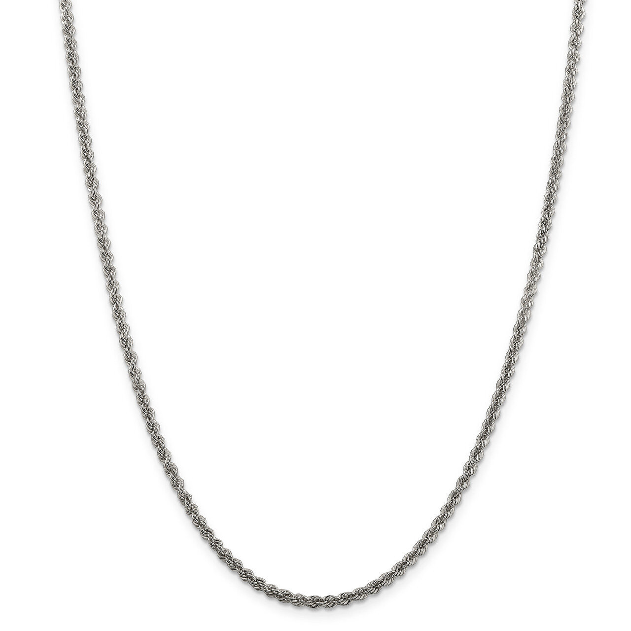 Solid Rope 2.5mm Necklace 16 Inch Sterling Silver QDR050-16