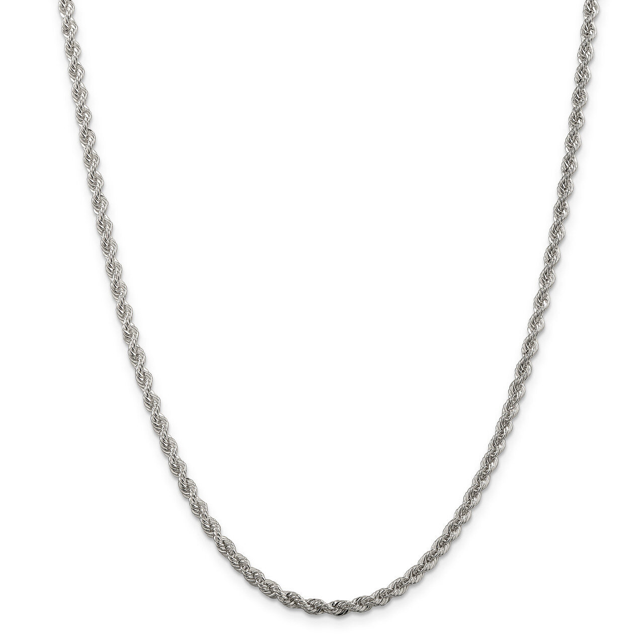 Solid Rope 3mm Necklace 18 Inch Sterling Silver QDR060-18