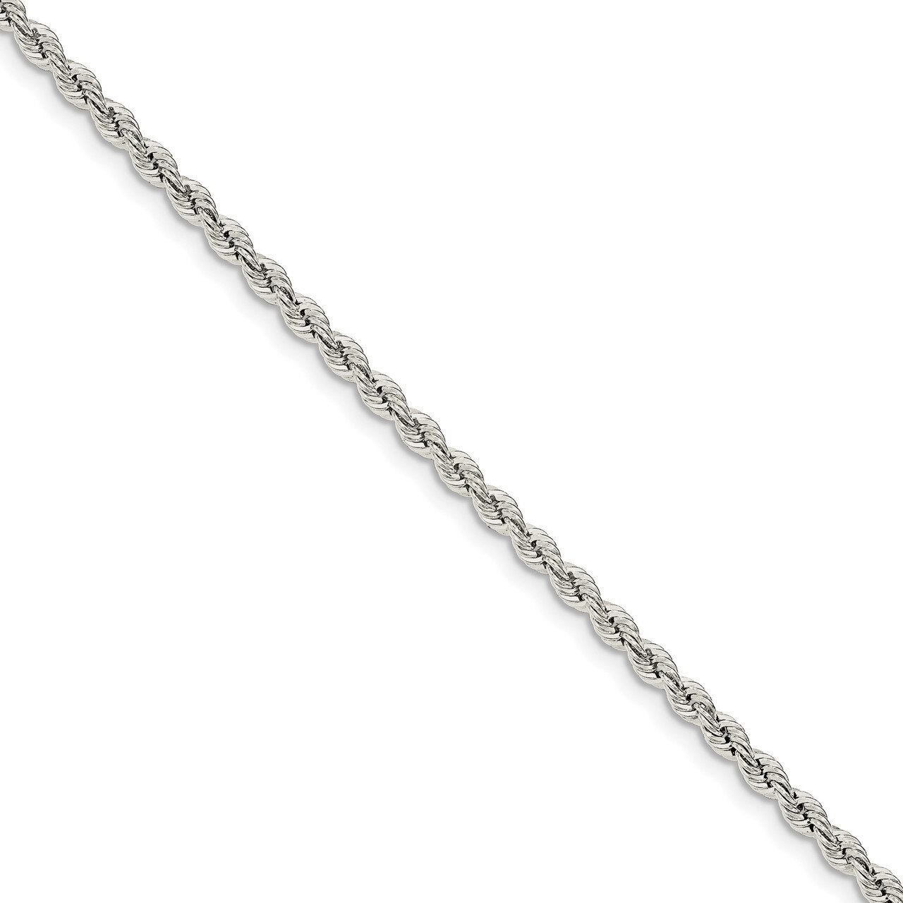 Twisted 3mm Necklace 9 Inch Sterling Silver Polished QDR060-9, MPN: QDR060-9, 191101394089