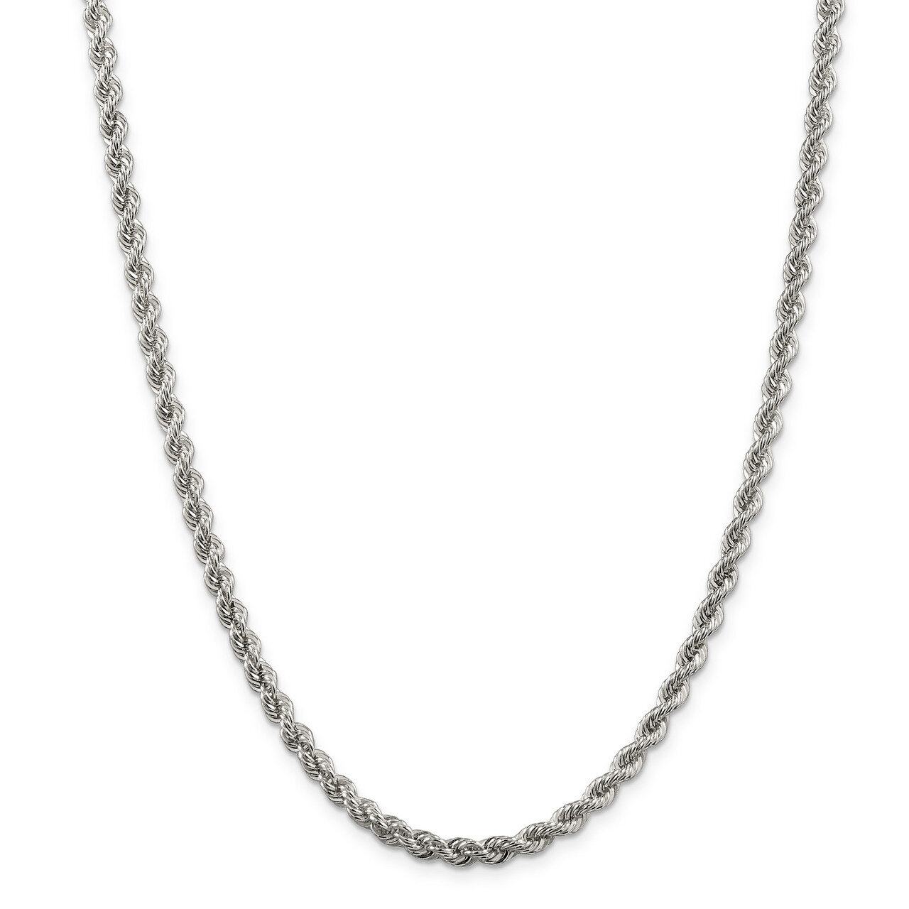22 Inch 4.5mm Solid Rope Chain Sterling Silver QDR080-22, MPN: QDR080-22, 883957206691