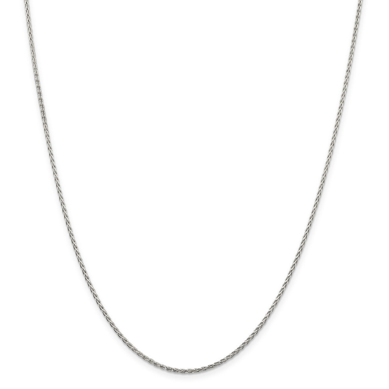 18 Inch 1.5mm Diamond-Cut Spiga Chain Sterling Silver Rhodium-plated QDS045R-18