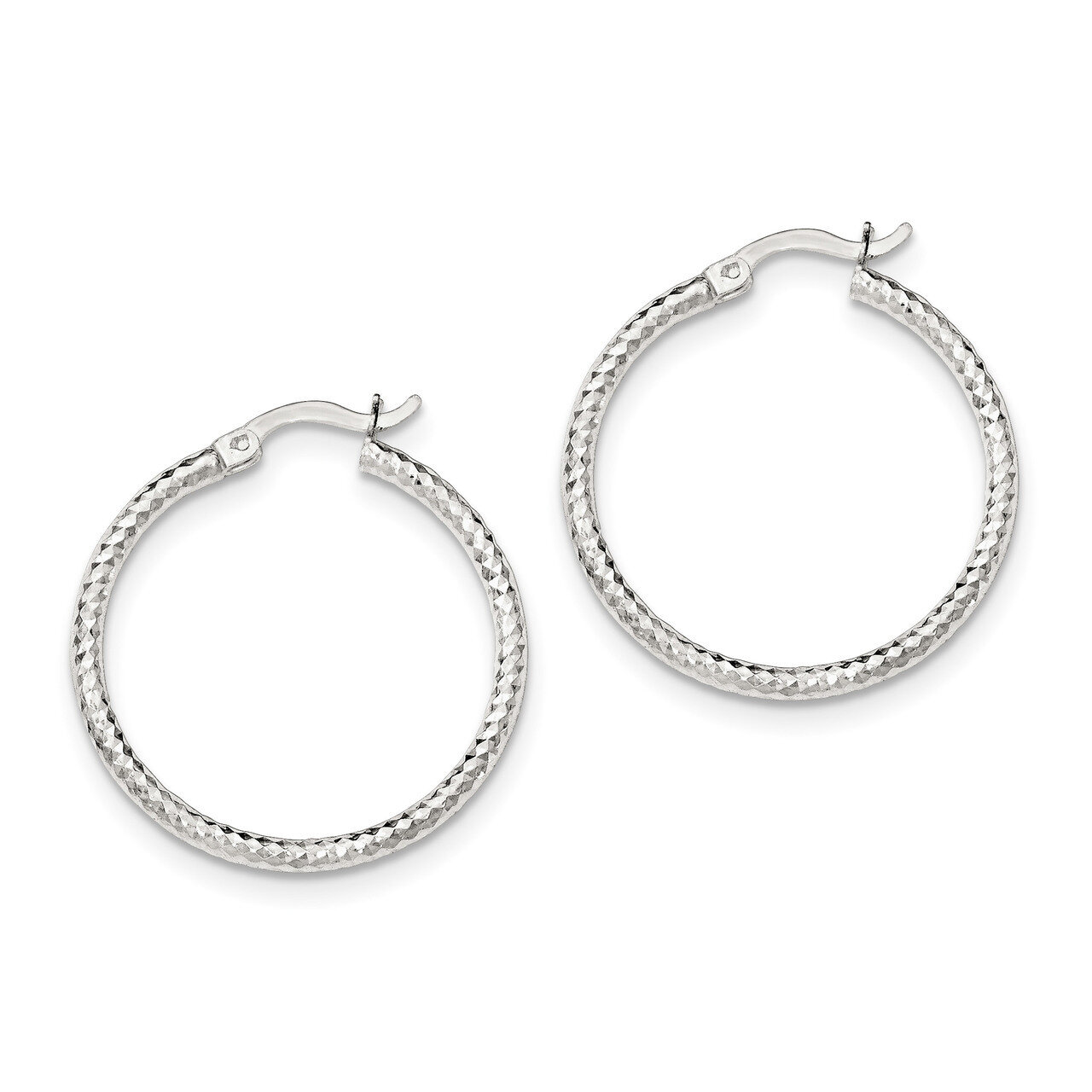 Diamond-cut Hoop Earrings Sterling Silver Polished QE11485, MPN: QE11485, 191101232053