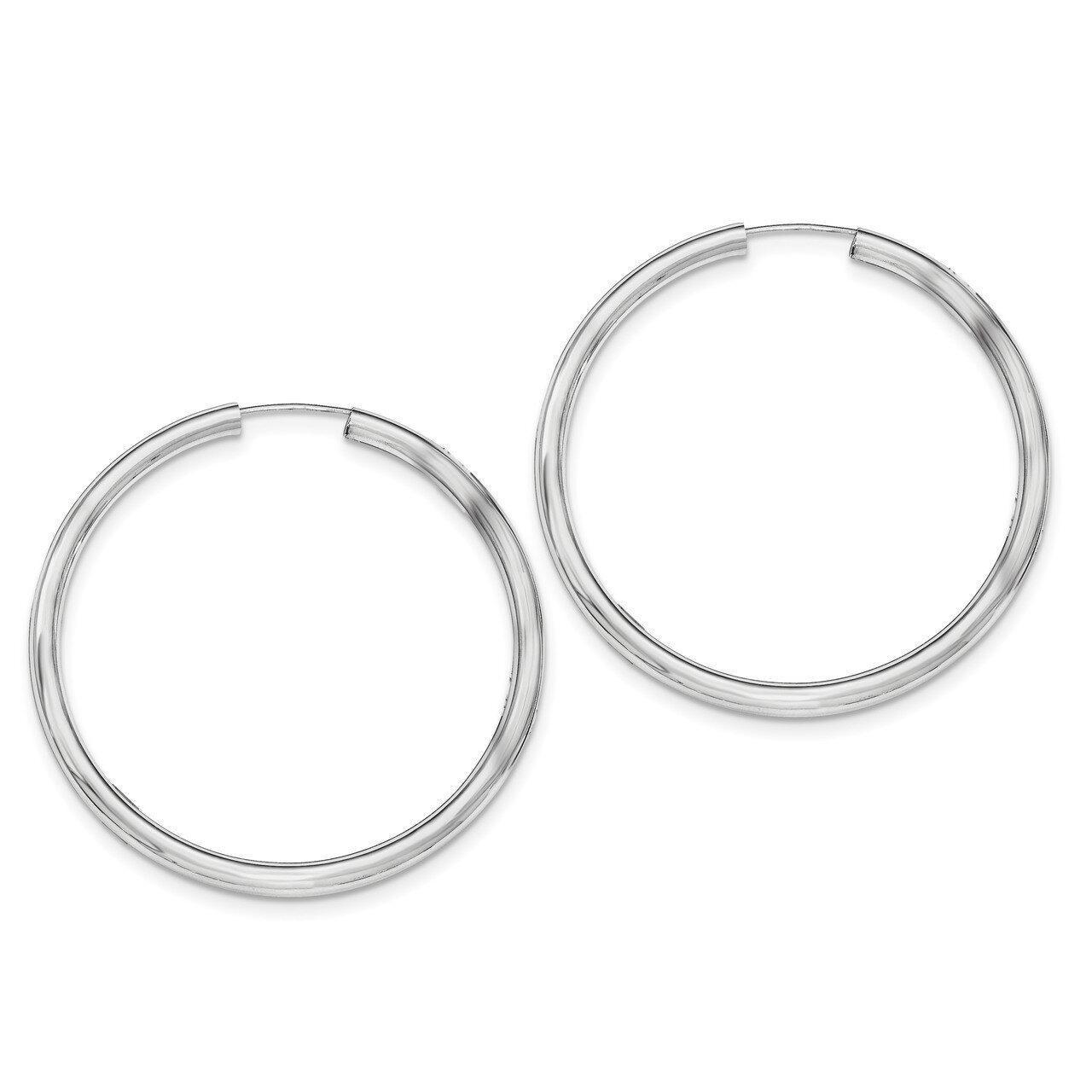 Endless Tube Hoop Earrings Sterling Silver Rhodium-plated Polished QE11530, MPN: QE11530, 191101228…