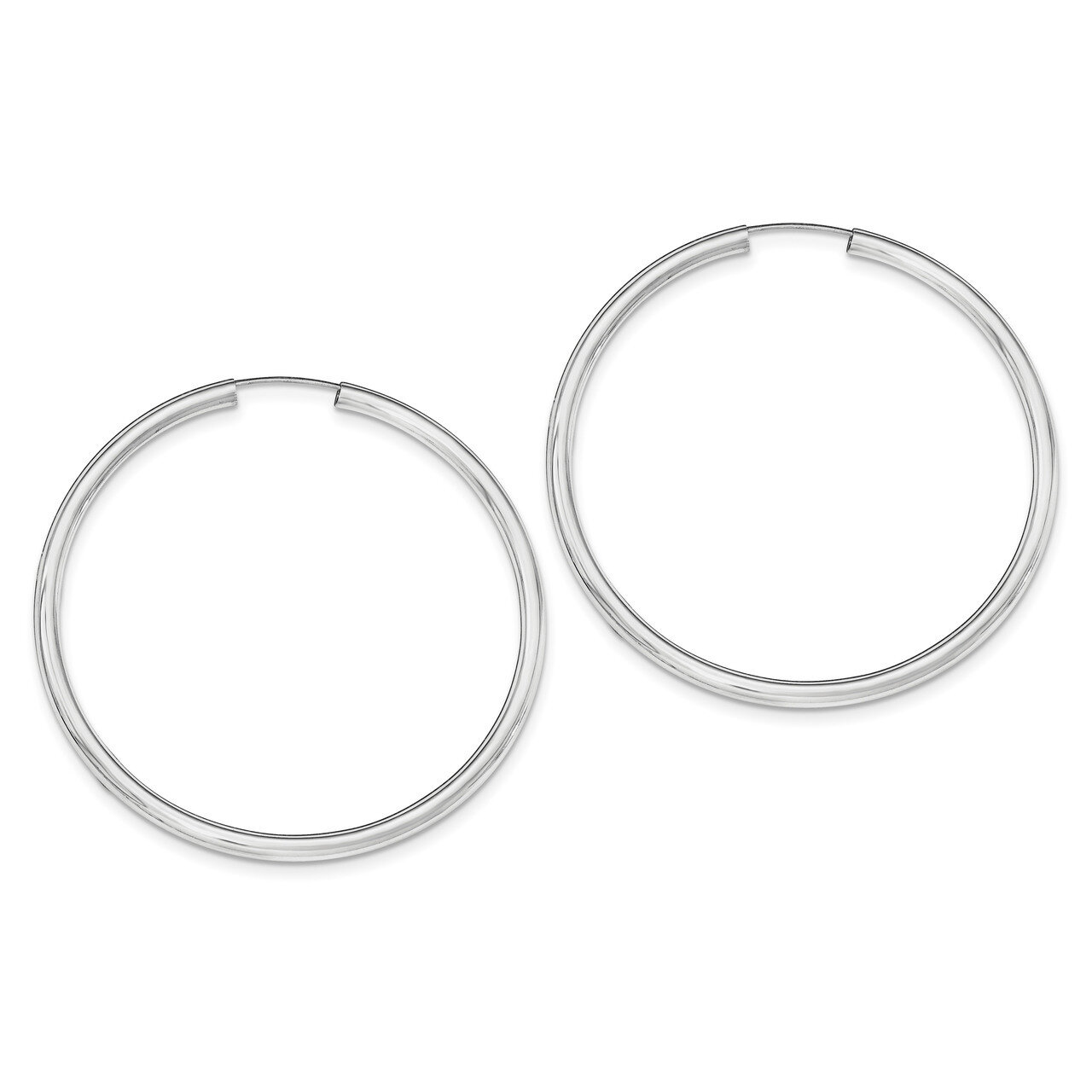 Endless Tube Hoop Earrings Sterling Silver Rhodium-plated Polished QE11531, MPN: QE11531, 191101228…
