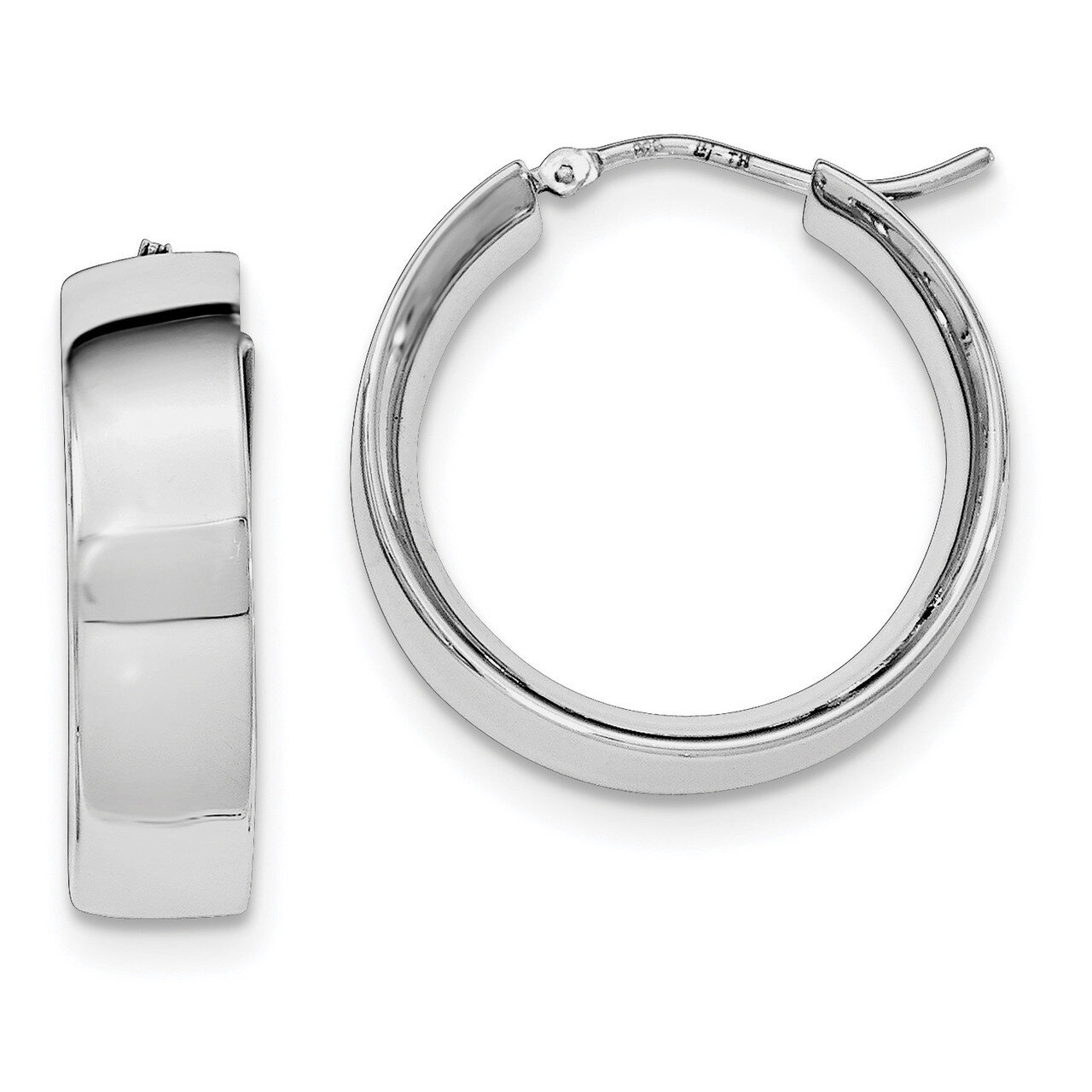 Hoop Earrings Sterling Silver Rhodium-plated Polished QE11542, MPN: QE11542, 191101229008
