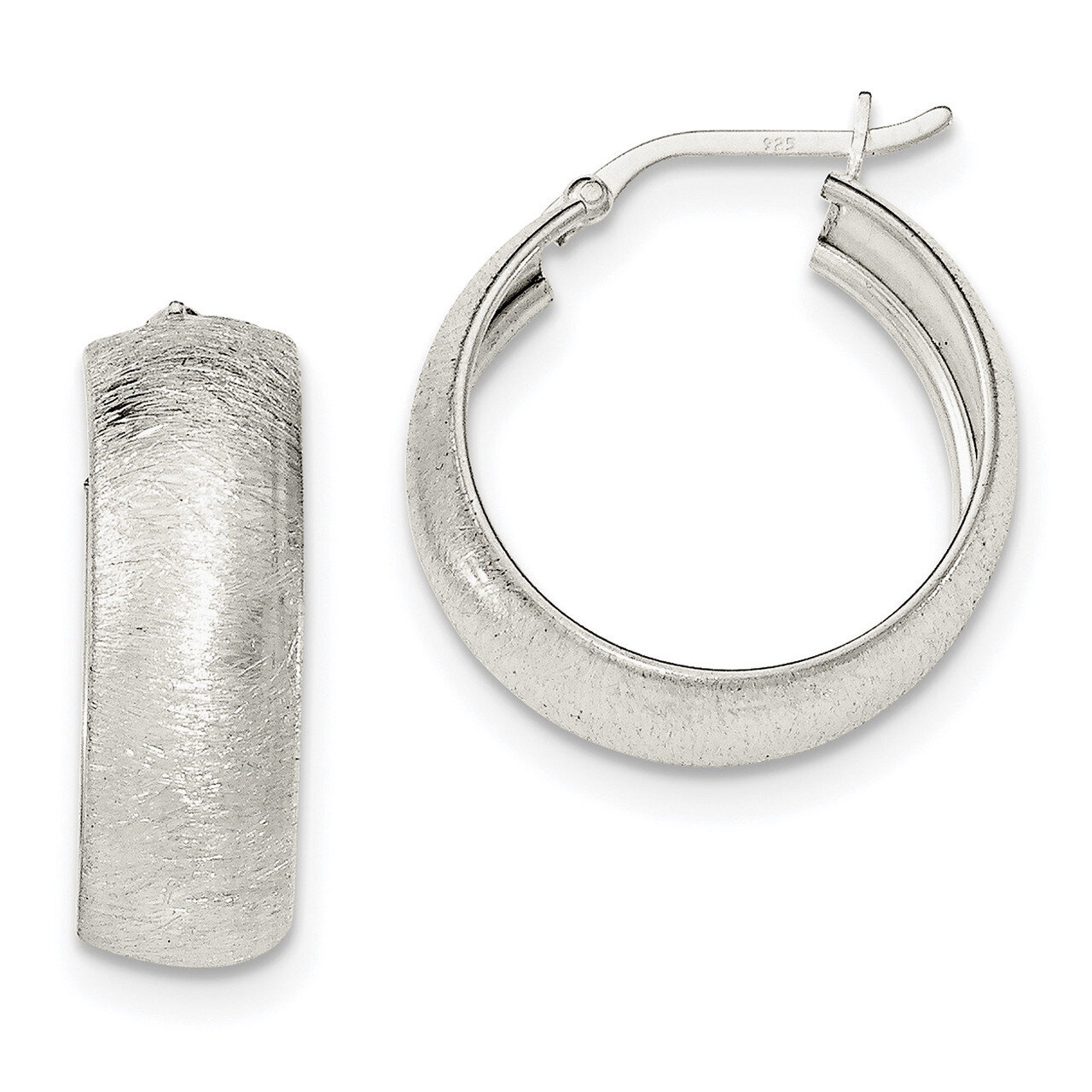 Laser-cut Hinged Hoop Earrings Sterling Silver Polished QE11561, MPN: QE11561, 191101231759