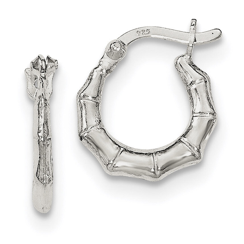 Hinged Hoop Earrings Sterling Silver Polished QE11634, MPN: QE11634, 191101230738