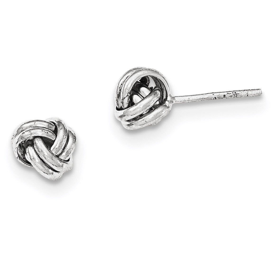 Double Knot Post Earrings Sterling Silver Rhodium-plated QE11782, MPN: QE11782, 191101229831