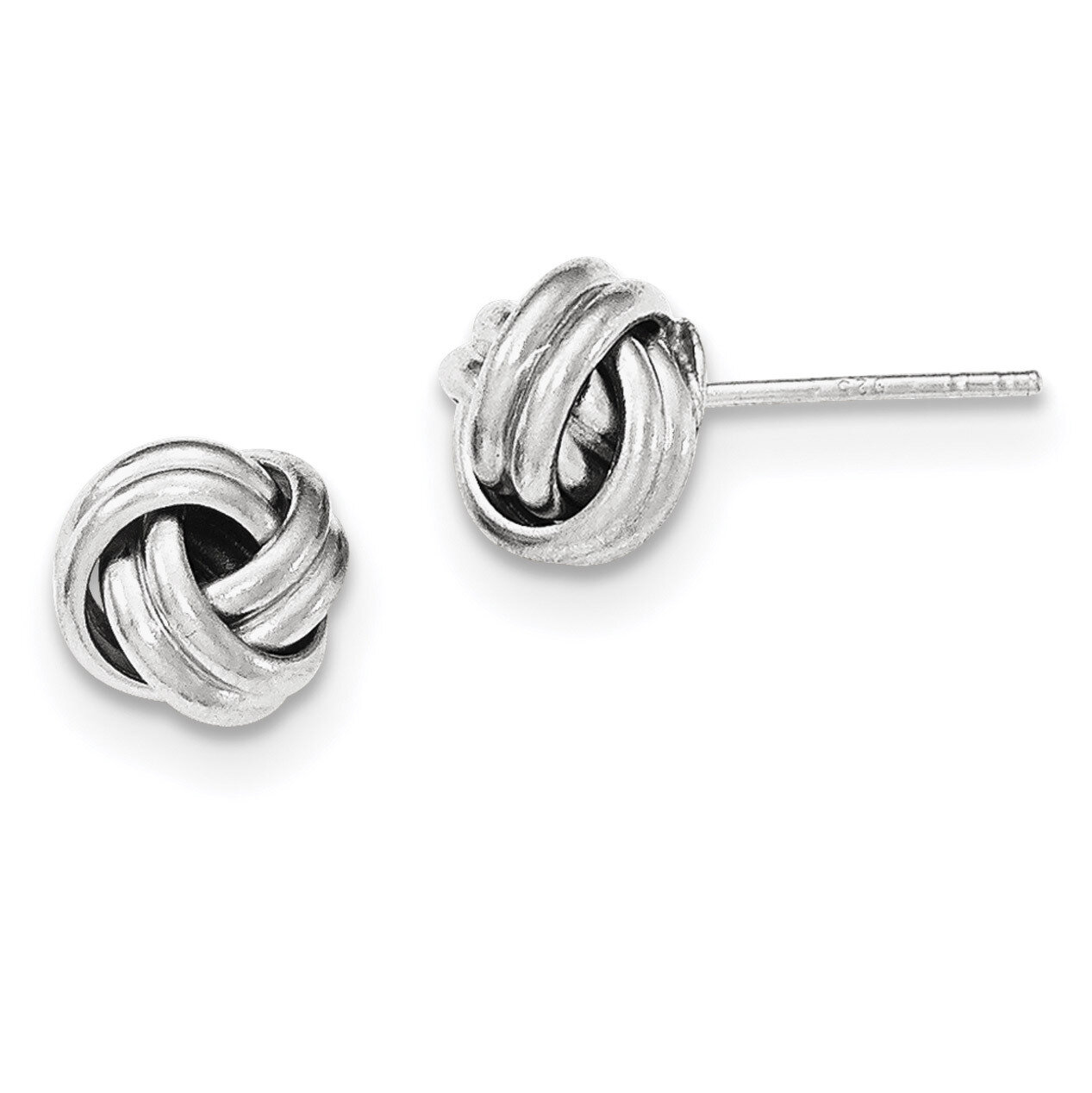 Double Knot Post Earrings Sterling Silver Rhodium-plated QE11785, MPN: QE11785, 191101228957