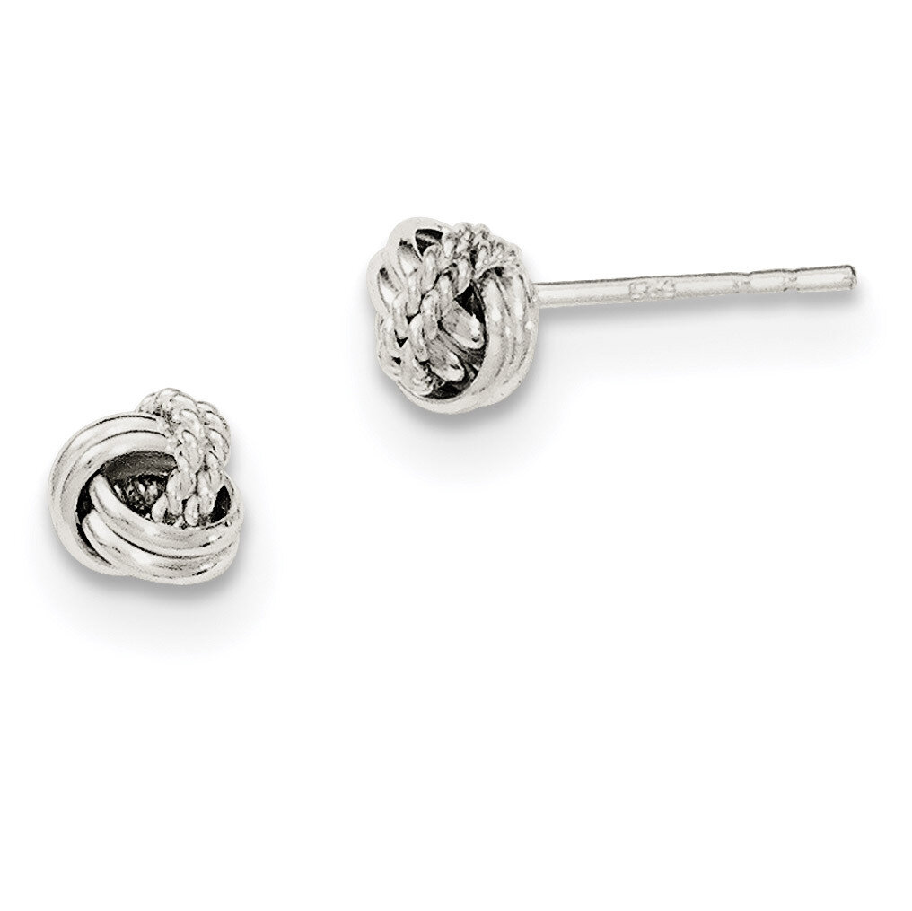 Fancy Post Earrings Sterling Silver Polished and Textured QE11786, MPN: QE11786, 191101229022