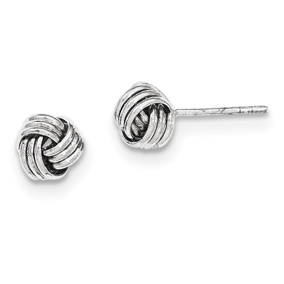 Triple Knot Post Earrings Sterling Silver Rhodium-plated QE11791, MPN: QE11791, 191101231391