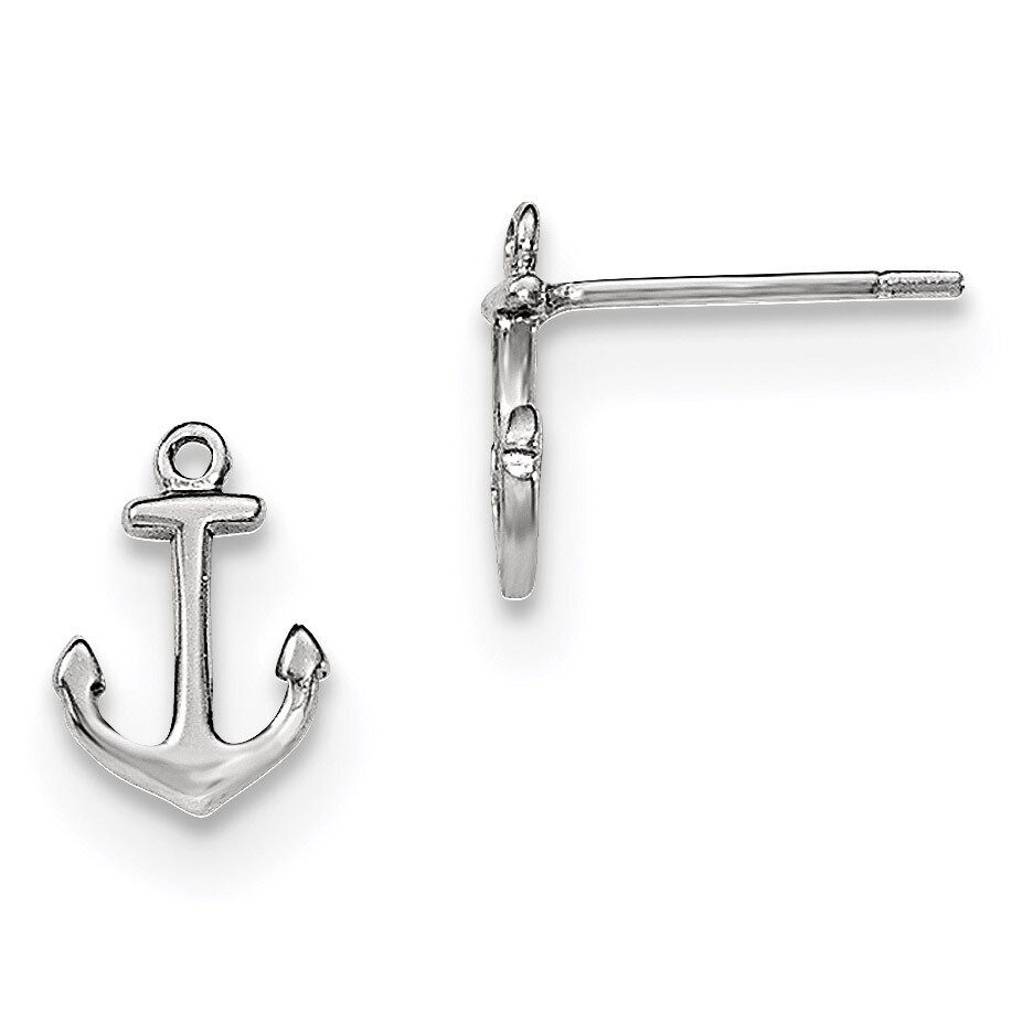 Anchor Post Earrings Sterling Silver Rhodium-plated QE11816, MPN: QE11816, 191101075209