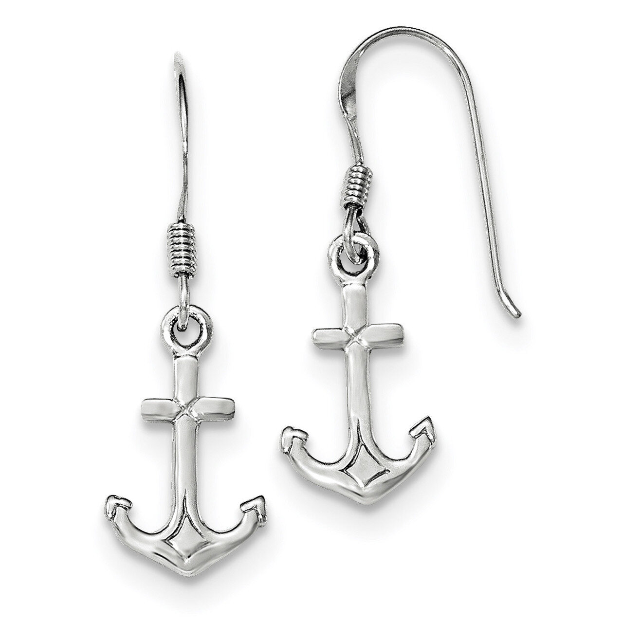 Anchor Earrings Sterling Silver Rhodium-plated QE11818, MPN: QE11818, 191101076954