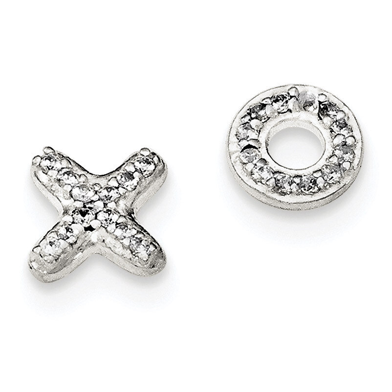CZ Diamond X &amp; O Post Earrings Sterling Silver QE11886, MPN: QE11886, 191101230431