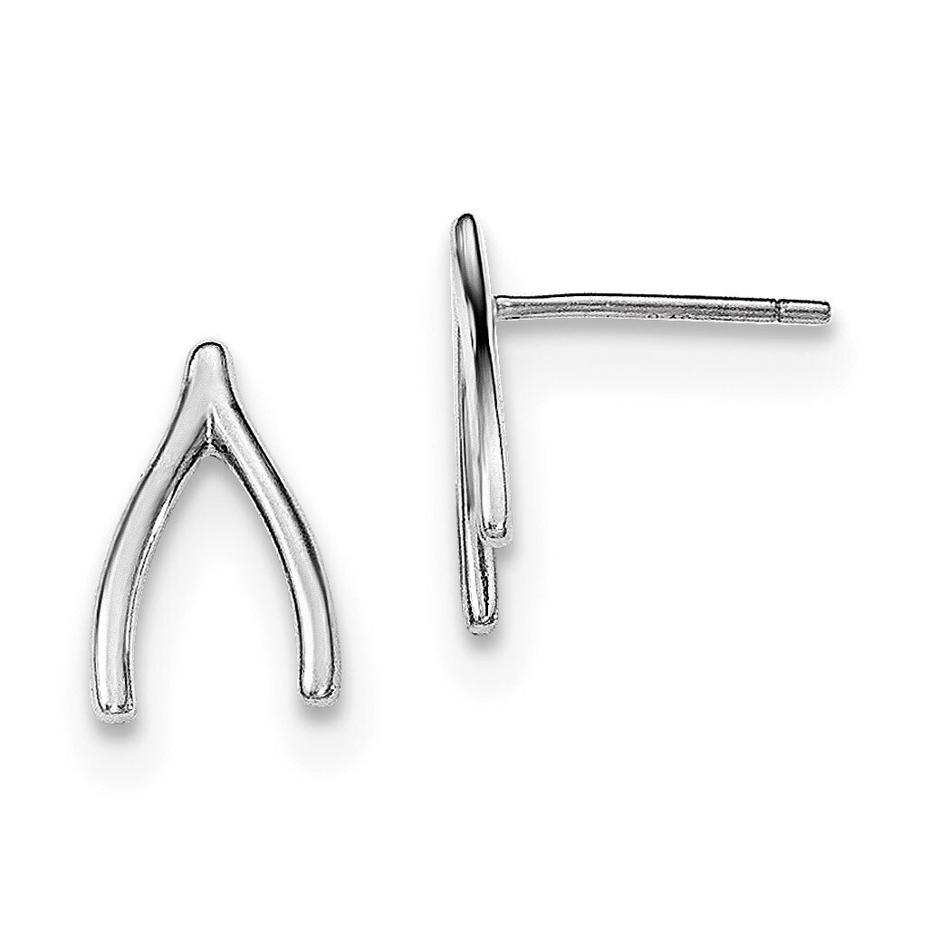 Wishbone Post Earrings Sterling Silver Rhodium-plated QE11938, MPN: QE11938, 191101230455
