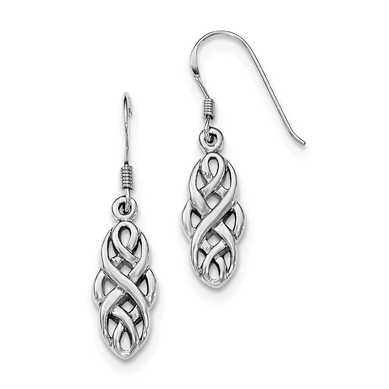 Infinity Design Earrings Sterling Silver Rhodium-plated QE11974, MPN: QE11974, 191101228506