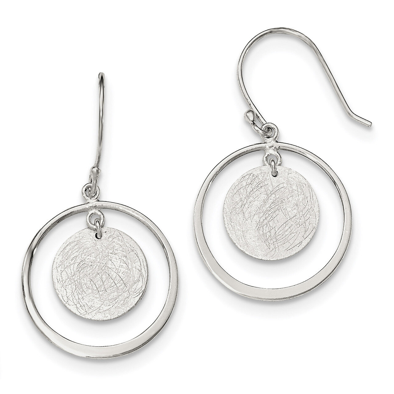 Polish./TExtender Circles Dangle Shepherd Hook Earrings Sterling Silver QE12103, MPN: QE12103, 1911…