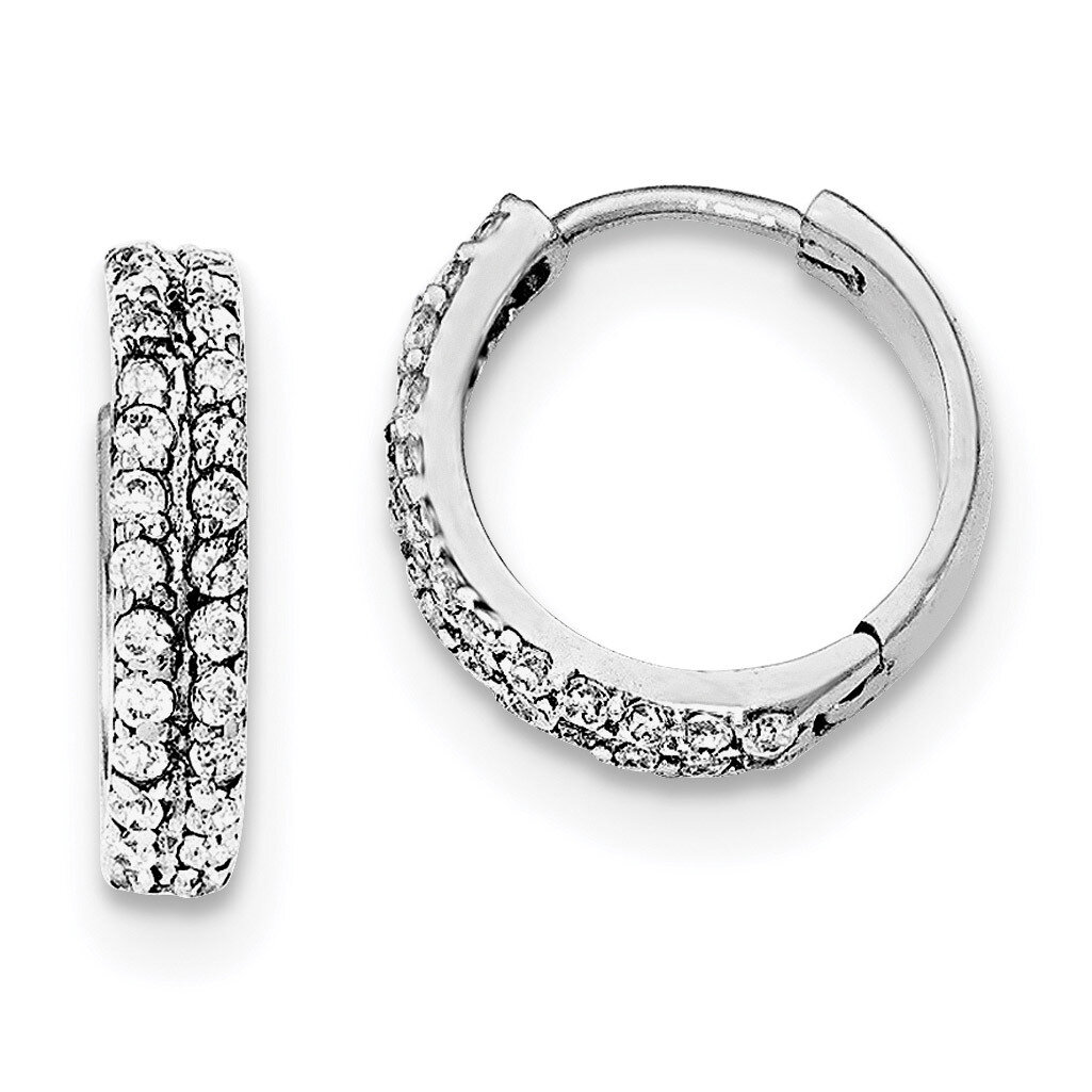 Hinged Hoop Earrings Sterling Silver Polished QE12258, MPN: QE12258, 191101117817