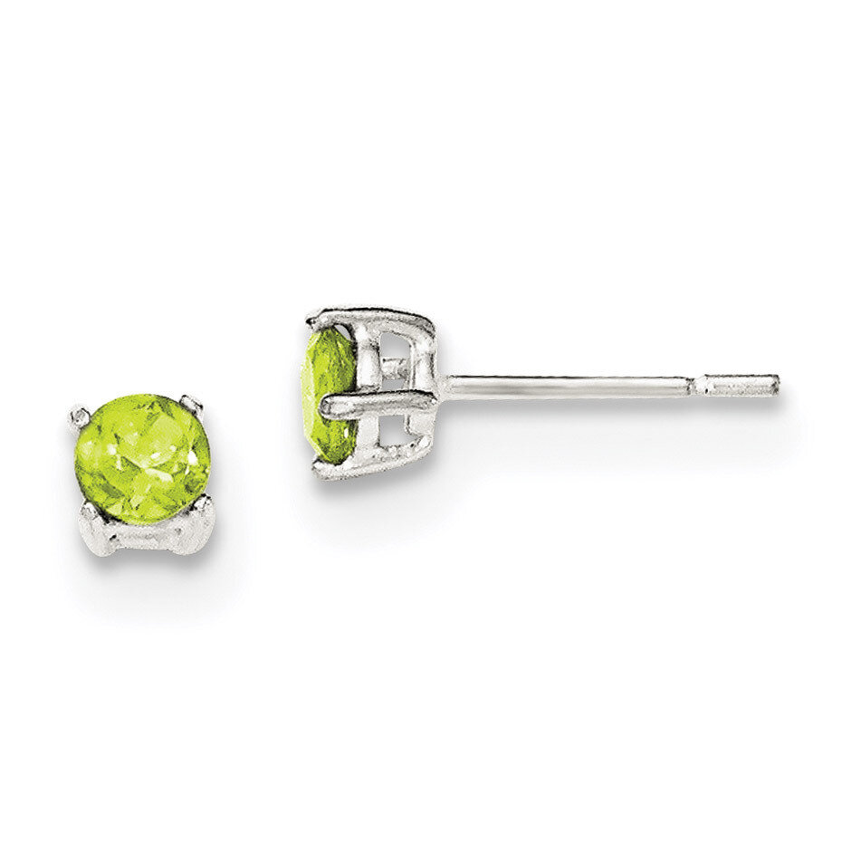 Green CZ Diamond Post Earrings Sterling Silver Polished QE12369, MPN: QE12369, 883957804569