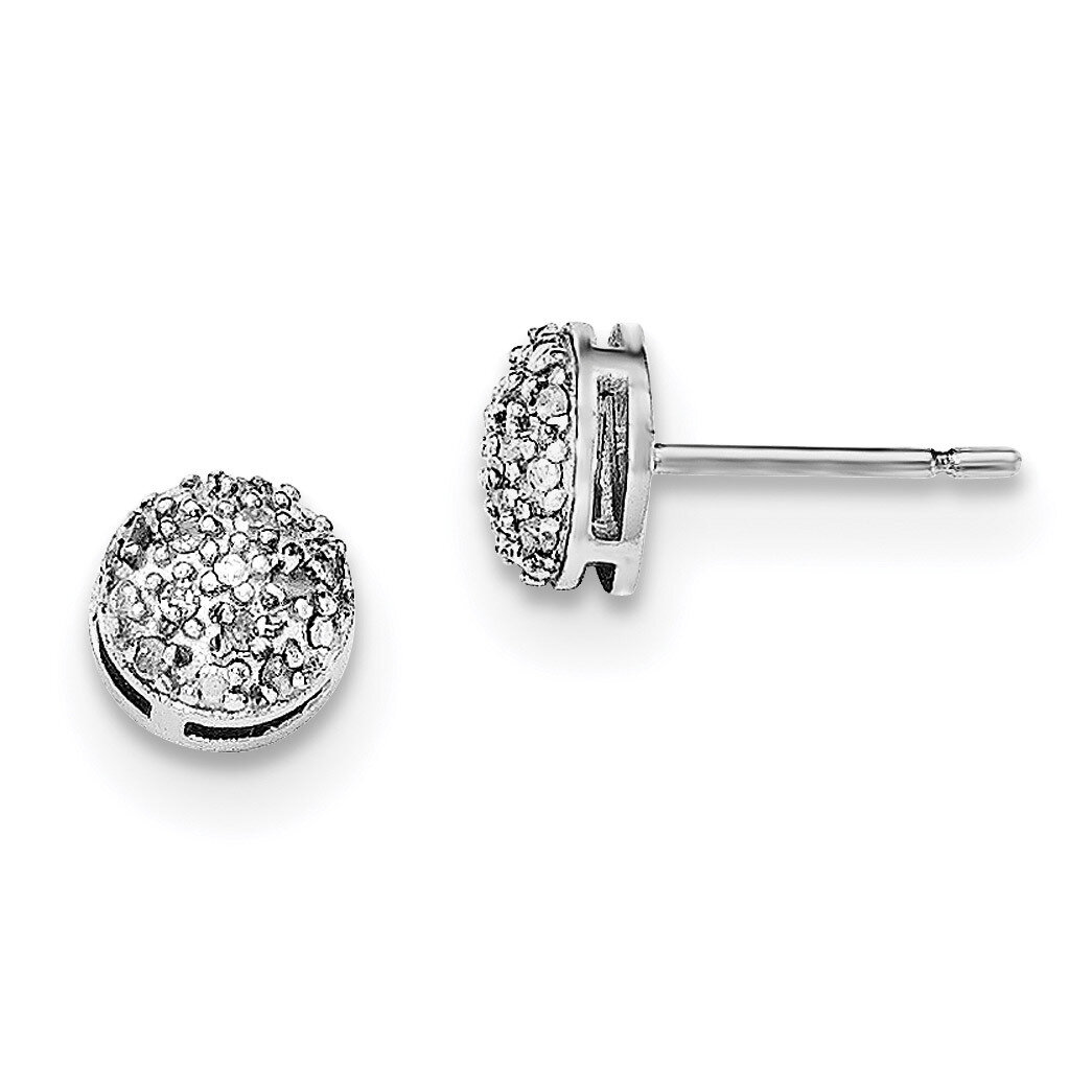 Diamond Post Earrings Sterling Silver Rhodium QE12640, MPN: QE12640, 191101487507