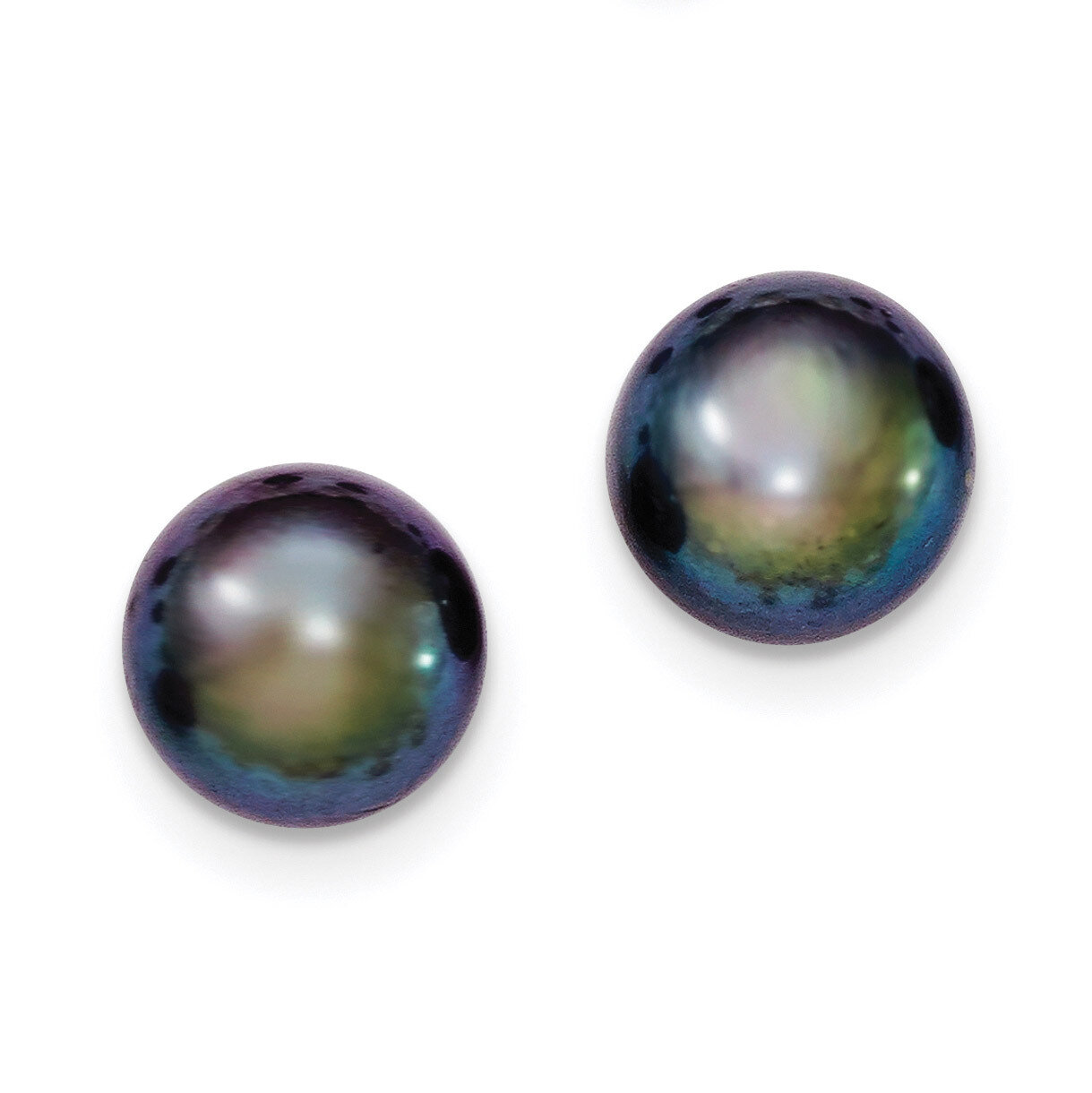 11-12mm Black Freshwater Cultured Button Pearl Stud Earrings Sterling Silver QE12670, MPN: QE12670,…
